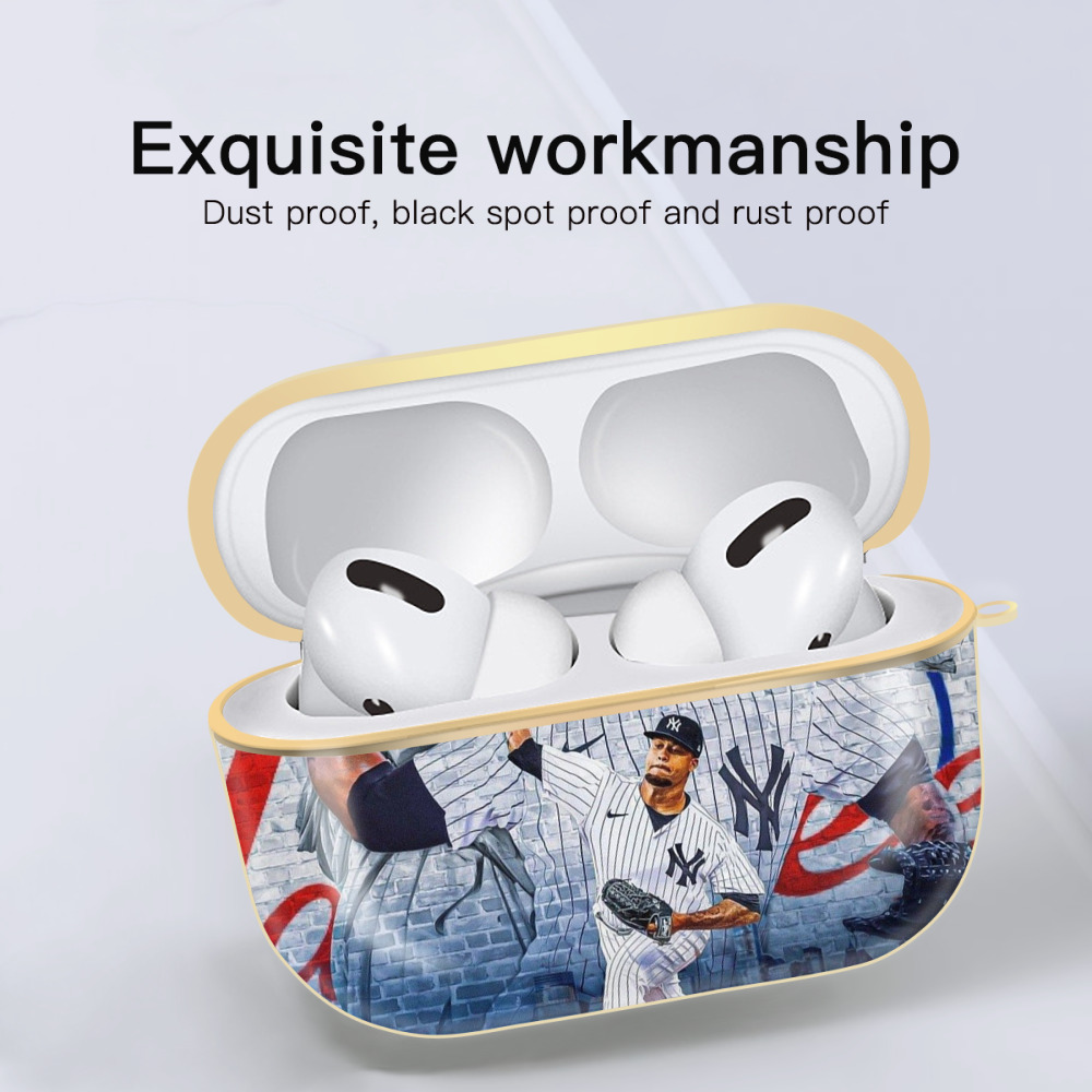 Giancarlo Stanton 43 Luxury Gold AirPods Pro Case With Keychain, Flexible PC Material, Full Protection, Precise Cutouts, Anti-Fingerprint, Washable, Durable Design