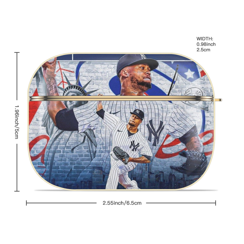 Giancarlo Stanton 43 Luxury Gold AirPods Pro Case With Keychain, Flexible PC Material, Full Protection, Precise Cutouts, Anti-Fingerprint, Washable, Durable Design