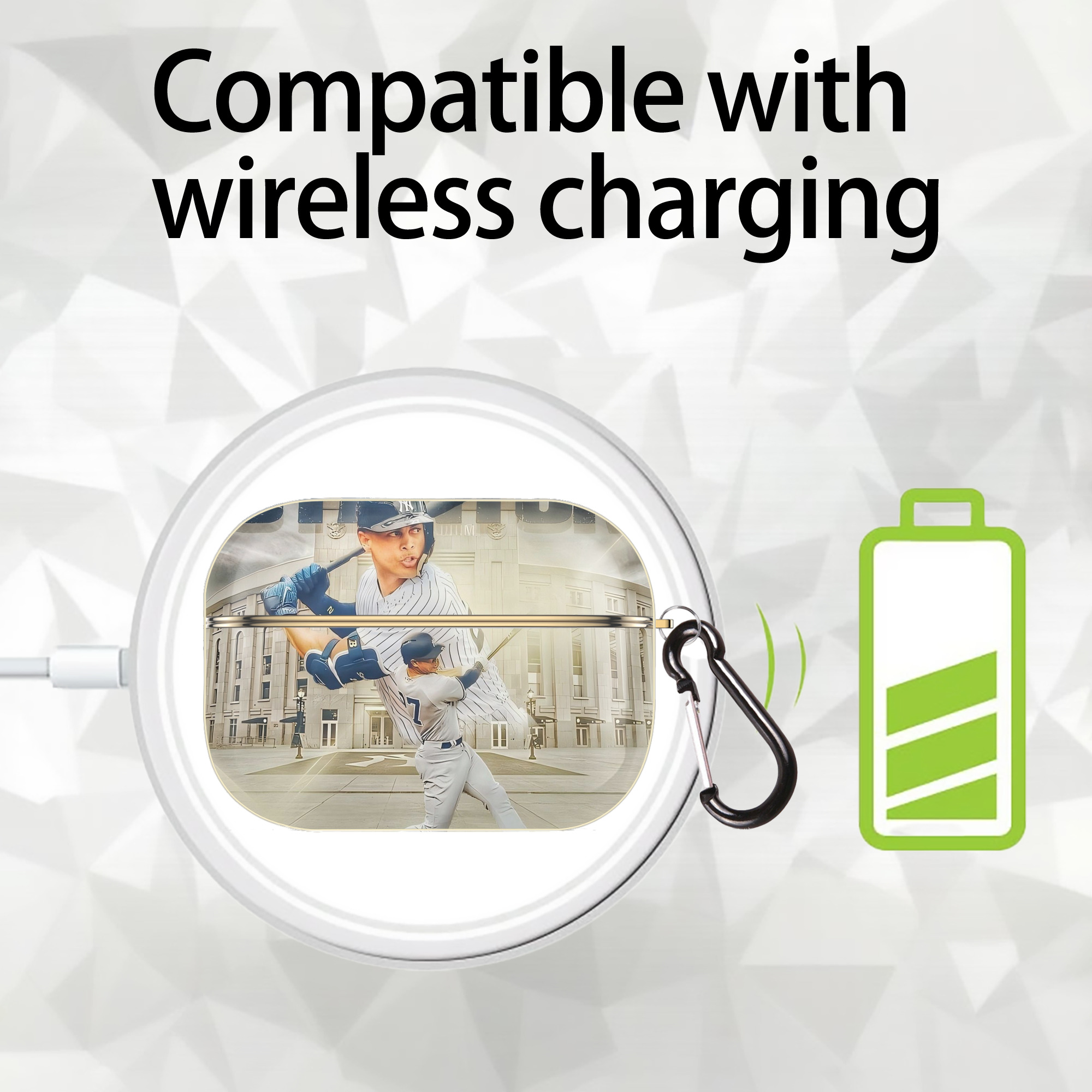 Giancarlo Stanton 45 Luxury Gold AirPods Pro Case With Keychain, Flexible PC Material, Full Protection, Precise Cutouts, Anti-Fingerprint, Washable, Durable Design