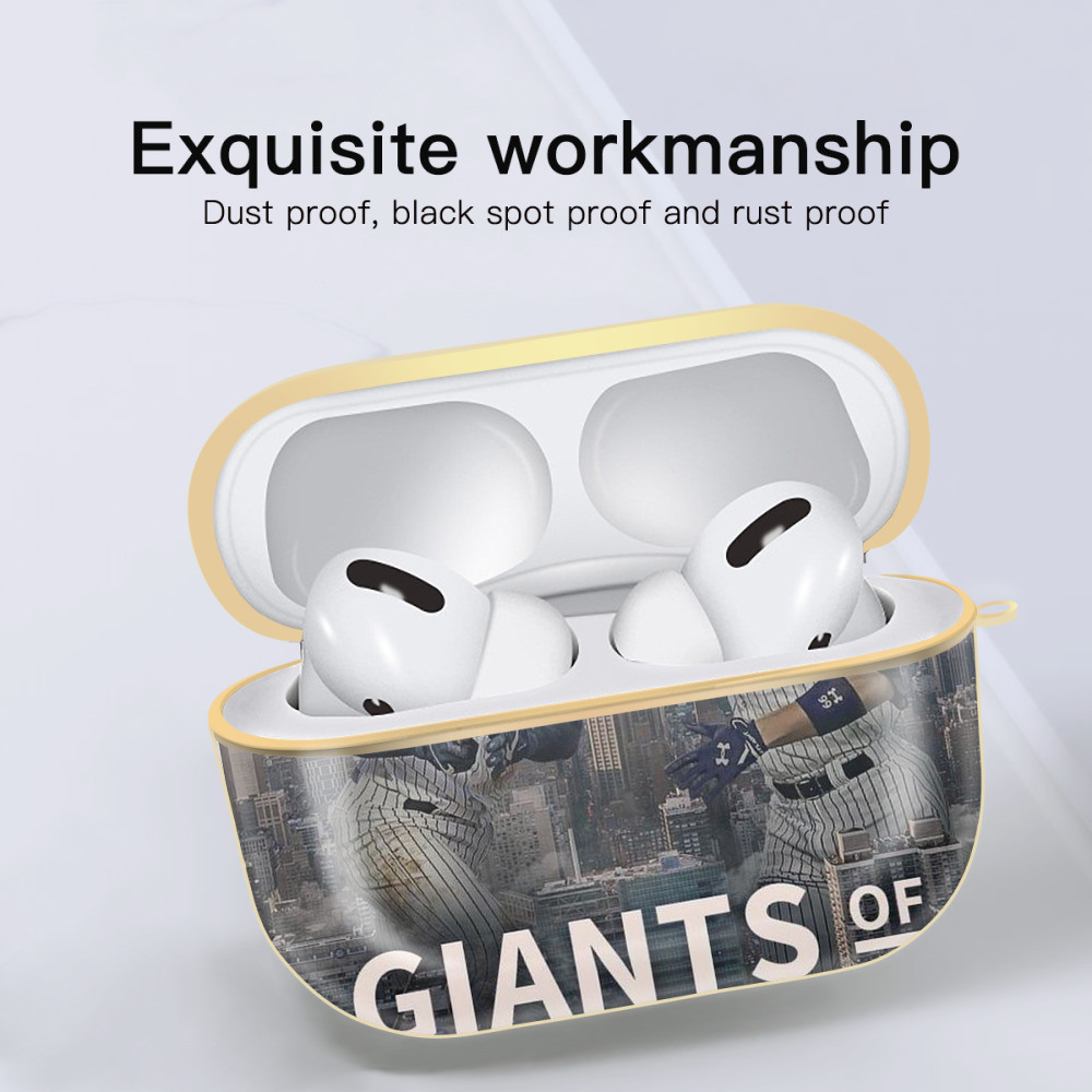 Giancarlo Stanton 46 Luxury Gold AirPods Pro Case With Keychain, Flexible PC Material, Full Protection, Precise Cutouts, Anti-Fingerprint, Washable, Durable Design