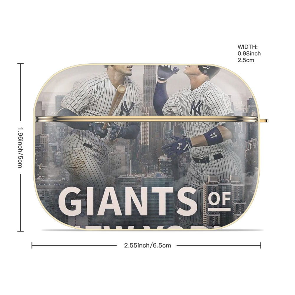 Giancarlo Stanton 46 Luxury Gold AirPods Pro Case With Keychain, Flexible PC Material, Full Protection, Precise Cutouts, Anti-Fingerprint, Washable, Durable Design