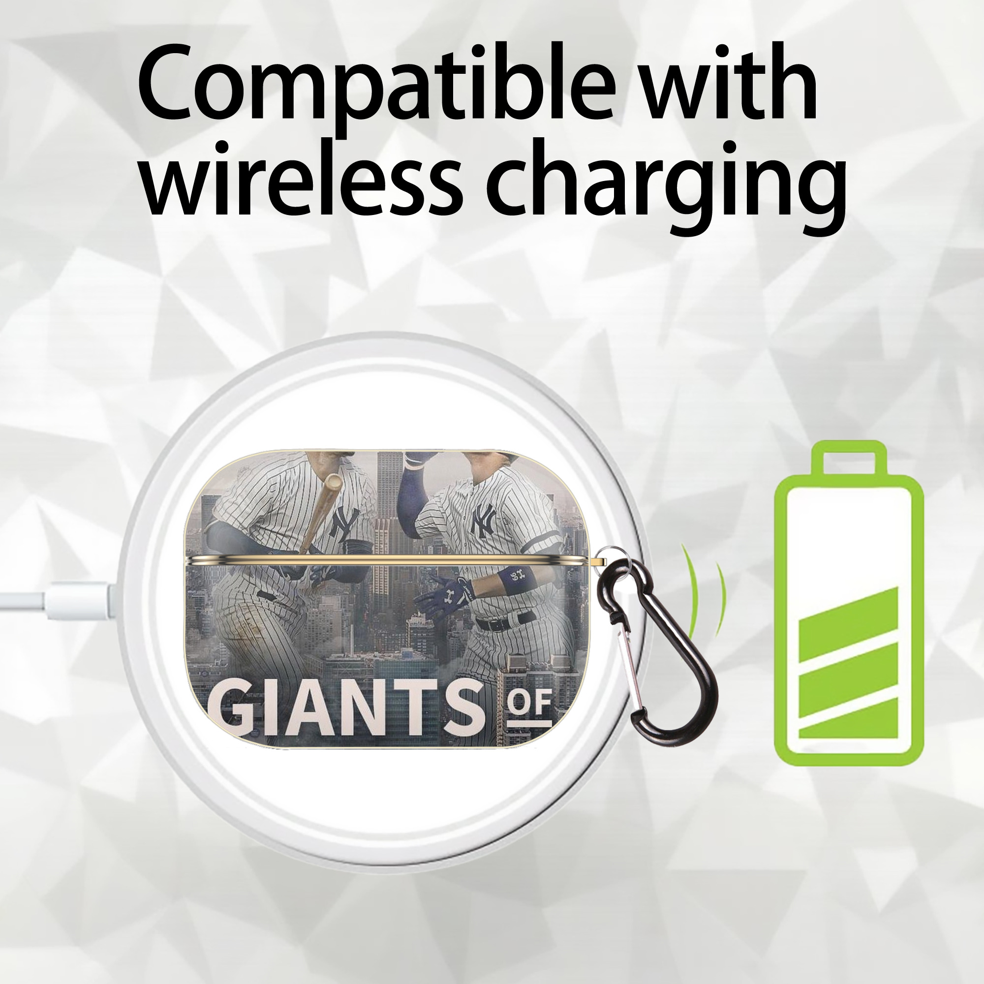 Giancarlo Stanton 46 Luxury Gold AirPods Pro Case With Keychain, Flexible PC Material, Full Protection, Precise Cutouts, Anti-Fingerprint, Washable, Durable Design