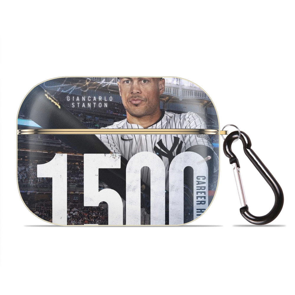 Giancarlo Stanton 39 Luxury Gold AirPods Pro Case With Keychain, Flexible PC Material, Full Protection, Precise Cutouts, Anti-Fingerprint, Washable, Durable Design