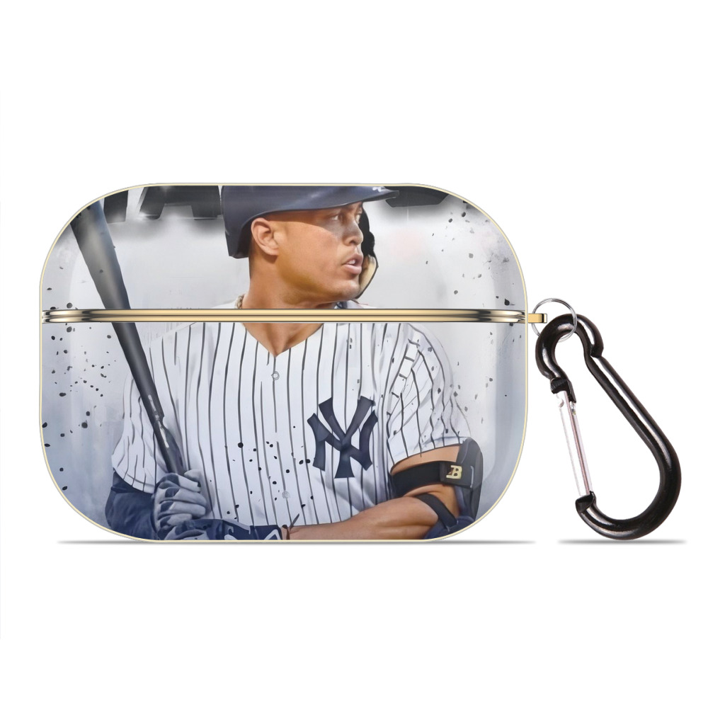 Giancarlo Stanton 40 Luxury Gold AirPods Pro Case With Keychain, Flexible PC Material, Full Protection, Precise Cutouts, Anti-Fingerprint, Washable, Durable Design