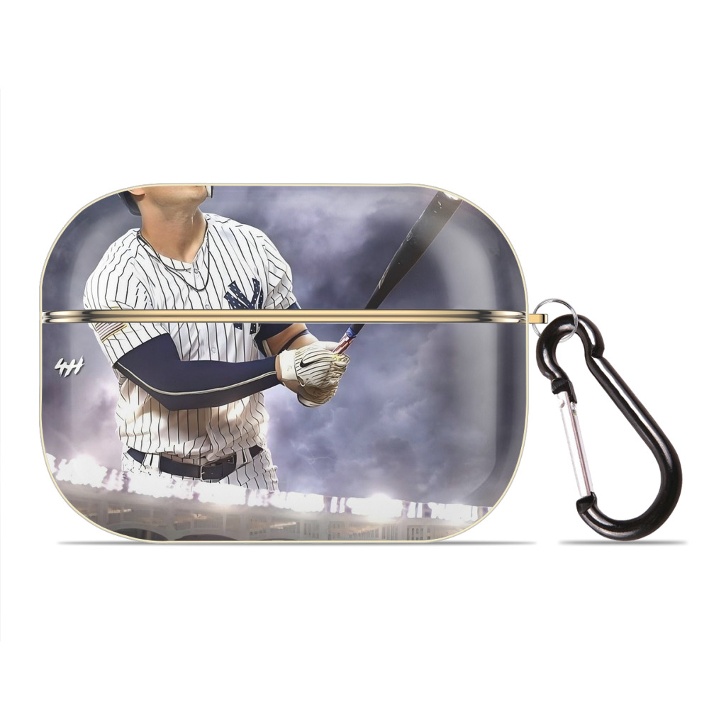 Giancarlo Stanton 41 Luxury Gold AirPods Pro Case With Keychain, Flexible PC Material, Full Protection, Precise Cutouts, Anti-Fingerprint, Washable, Durable Design