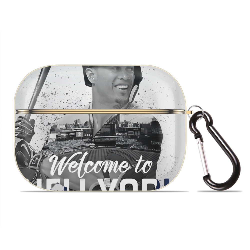 Giancarlo Stanton 42 Luxury Gold AirPods Pro Case With Keychain, Flexible PC Material, Full Protection, Precise Cutouts, Anti-Fingerprint, Washable, Durable Design