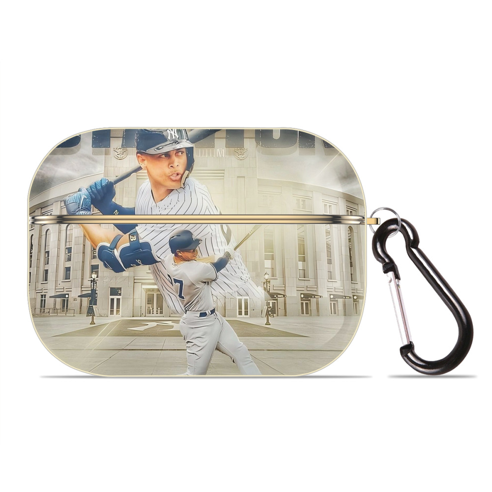 Giancarlo Stanton 45 Luxury Gold AirPods Pro Case With Keychain, Flexible PC Material, Full Protection, Precise Cutouts, Anti-Fingerprint, Washable, Durable Design