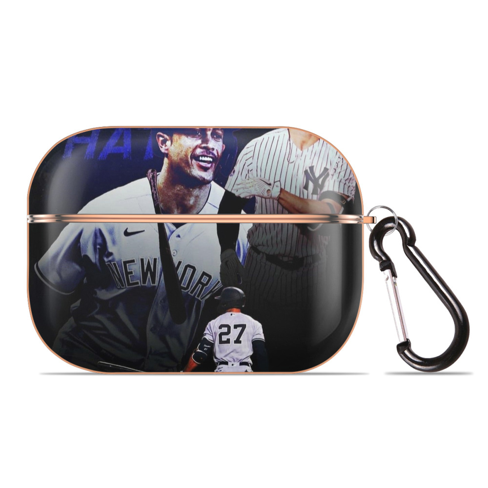 Giancarlo Stanton 36 AirPods Pro Protective Case Rose Gold, Flexible PC Material, Precise Fit, Anti-Slip Cover, Full Protection, Fingerprint Resistant, Washable With Keychain