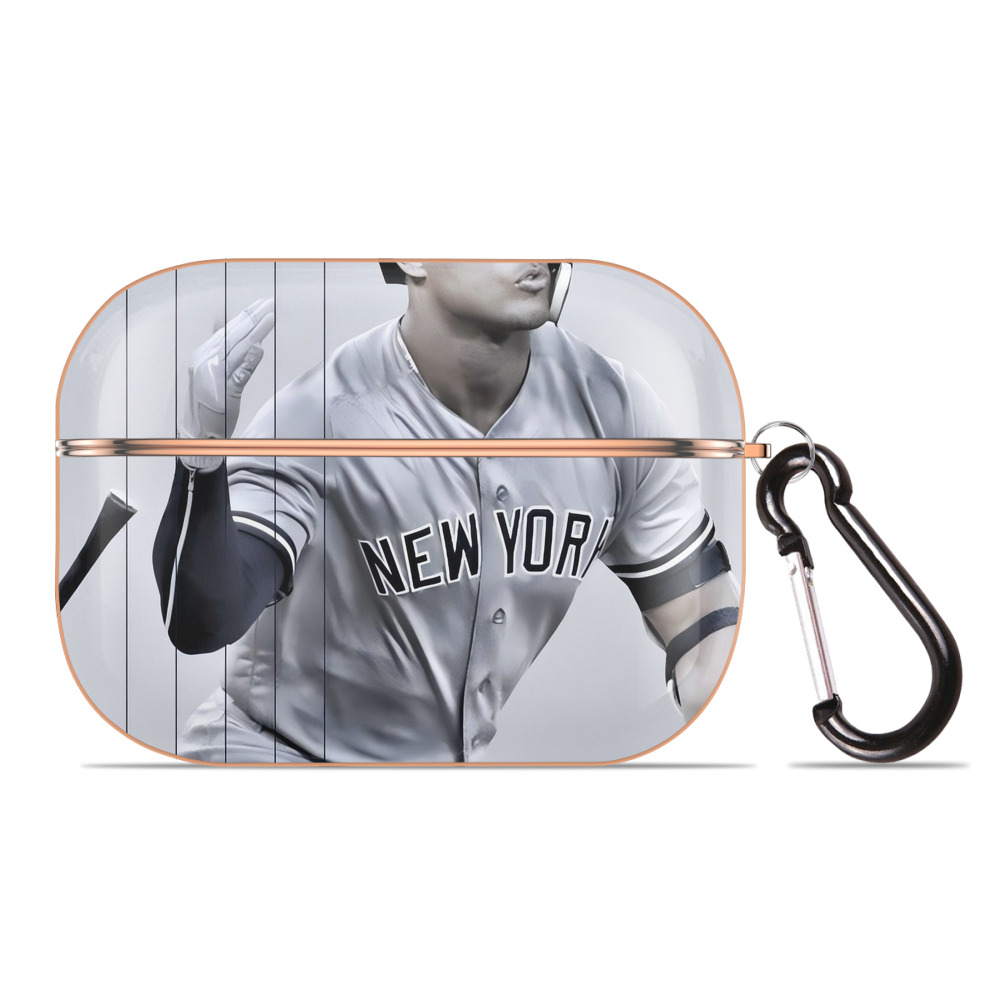 Giancarlo Stanton 37 AirPods Pro Protective Case Rose Gold, Flexible PC Material, Precise Fit, Anti-Slip Cover, Full Protection, Fingerprint Resistant, Washable With Keychain