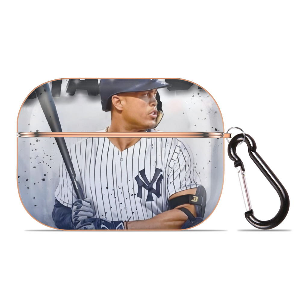 Giancarlo Stanton 40 AirPods Pro Protective Case Rose Gold, Flexible PC Material, Precise Fit, Anti-Slip Cover, Full Protection, Fingerprint Resistant, Washable With Keychain