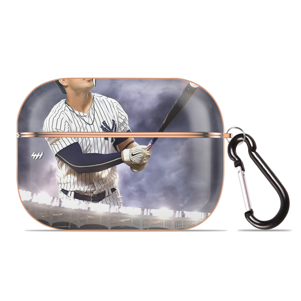 Giancarlo Stanton 41 AirPods Pro Protective Case Rose Gold, Flexible PC Material, Precise Fit, Anti-Slip Cover, Full Protection, Fingerprint Resistant, Washable With Keychain