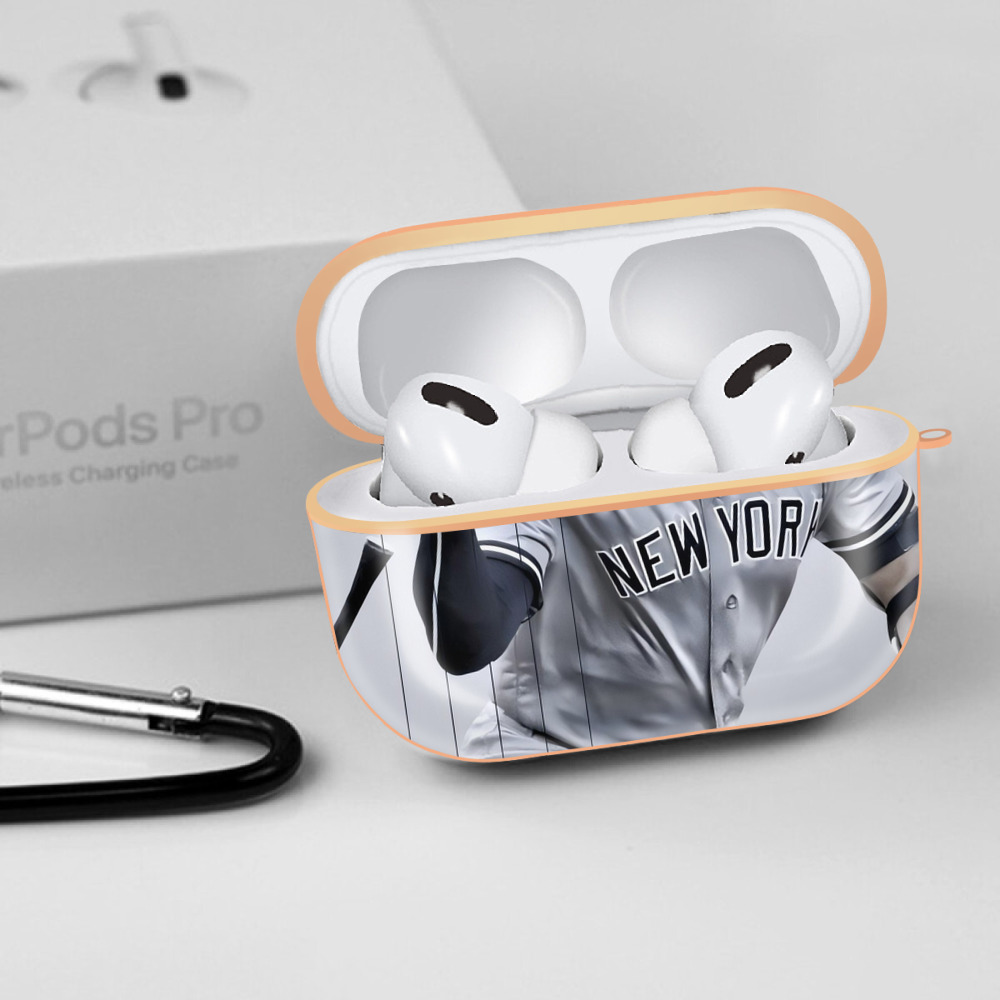 Giancarlo Stanton 37 AirPods Pro Protective Case Rose Gold, Flexible PC Material, Precise Fit, Anti-Slip Cover, Full Protection, Fingerprint Resistant, Washable With Keychain