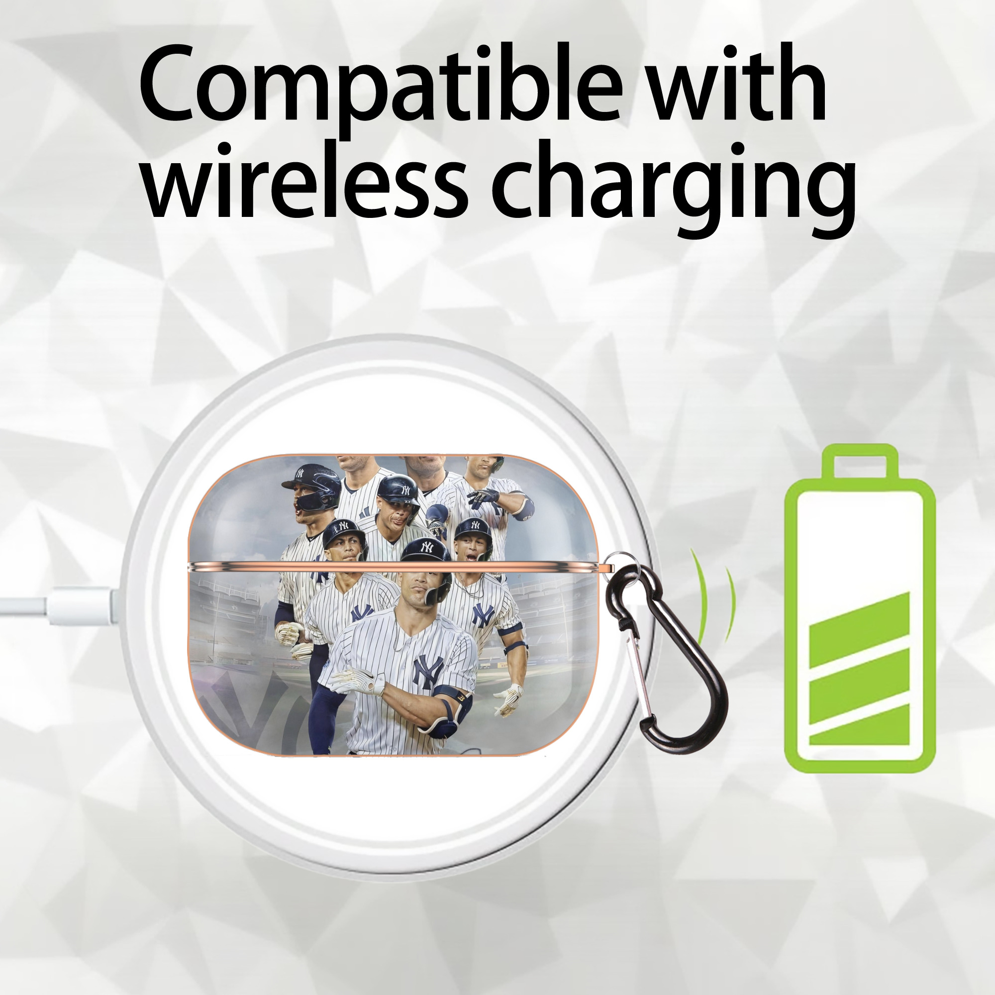 Giancarlo Stanton 38 AirPods Pro Protective Case Rose Gold, Flexible PC Material, Precise Fit, Anti-Slip Cover, Full Protection, Fingerprint Resistant, Washable With Keychain