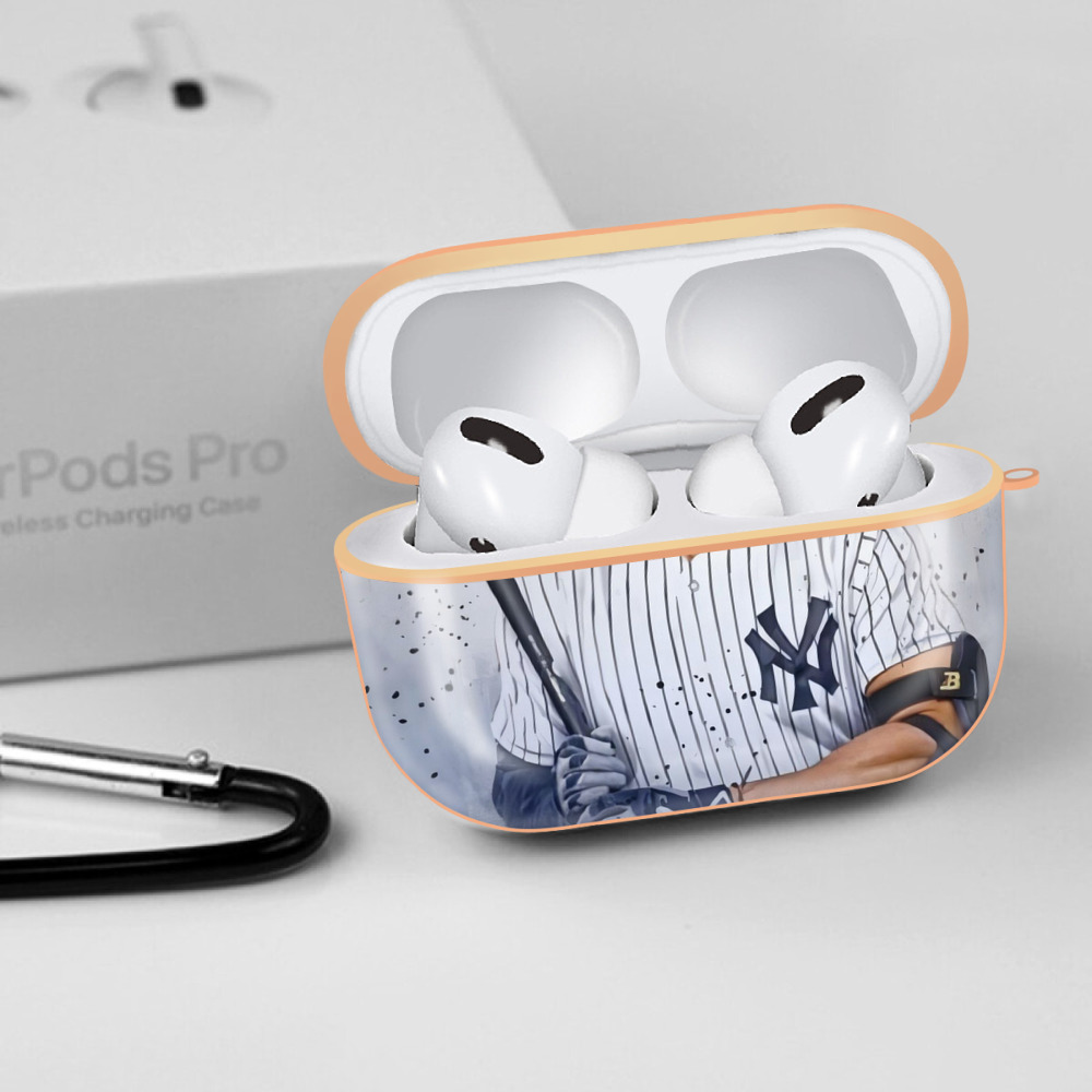 Giancarlo Stanton 40 AirPods Pro Protective Case Rose Gold, Flexible PC Material, Precise Fit, Anti-Slip Cover, Full Protection, Fingerprint Resistant, Washable With Keychain