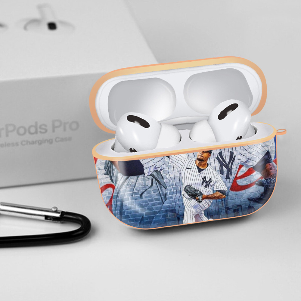 Giancarlo Stanton 43 AirPods Pro Protective Case Rose Gold, Flexible PC Material, Precise Fit, Anti-Slip Cover, Full Protection, Fingerprint Resistant, Washable With Keychain