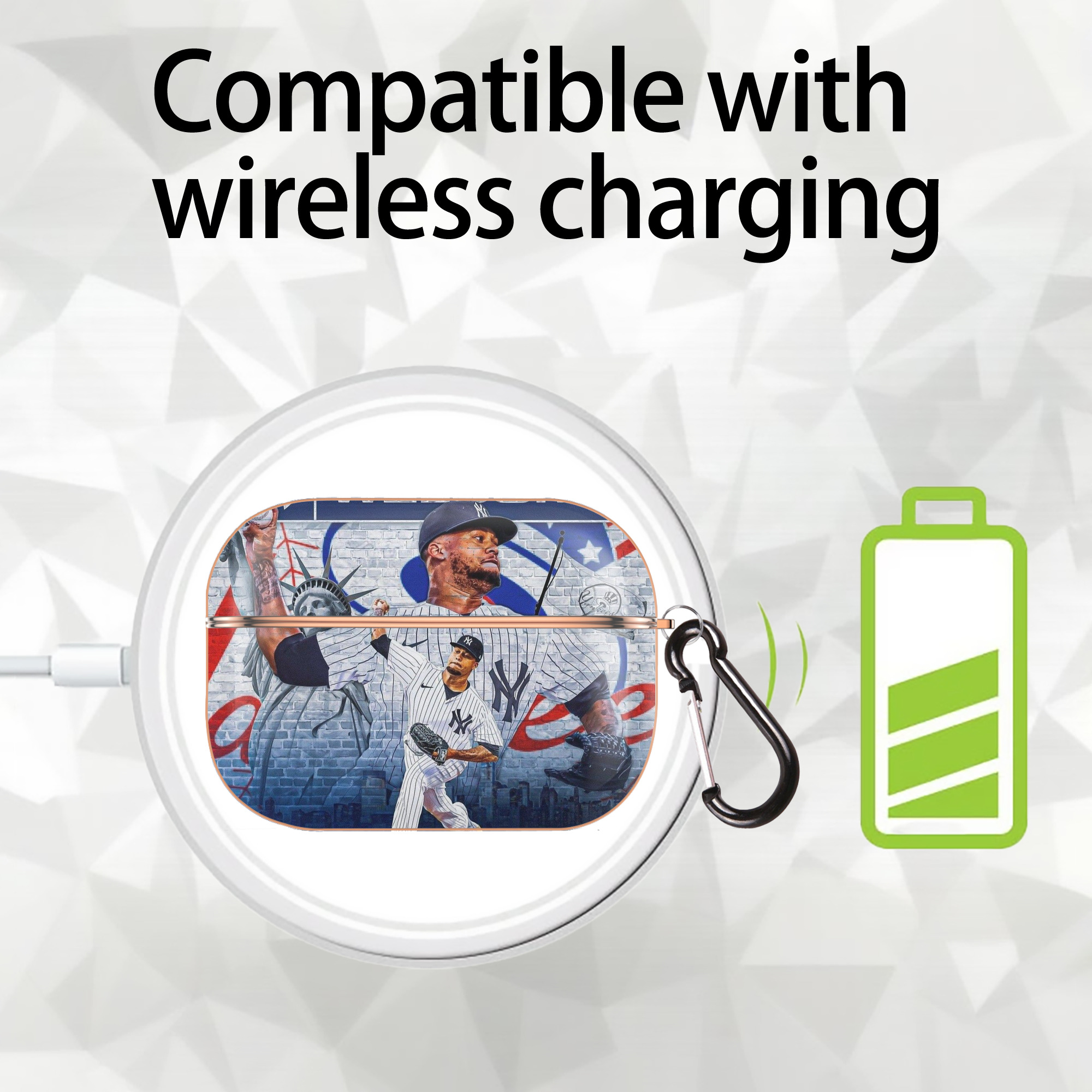 Giancarlo Stanton 43 AirPods Pro Protective Case Rose Gold, Flexible PC Material, Precise Fit, Anti-Slip Cover, Full Protection, Fingerprint Resistant, Washable With Keychain