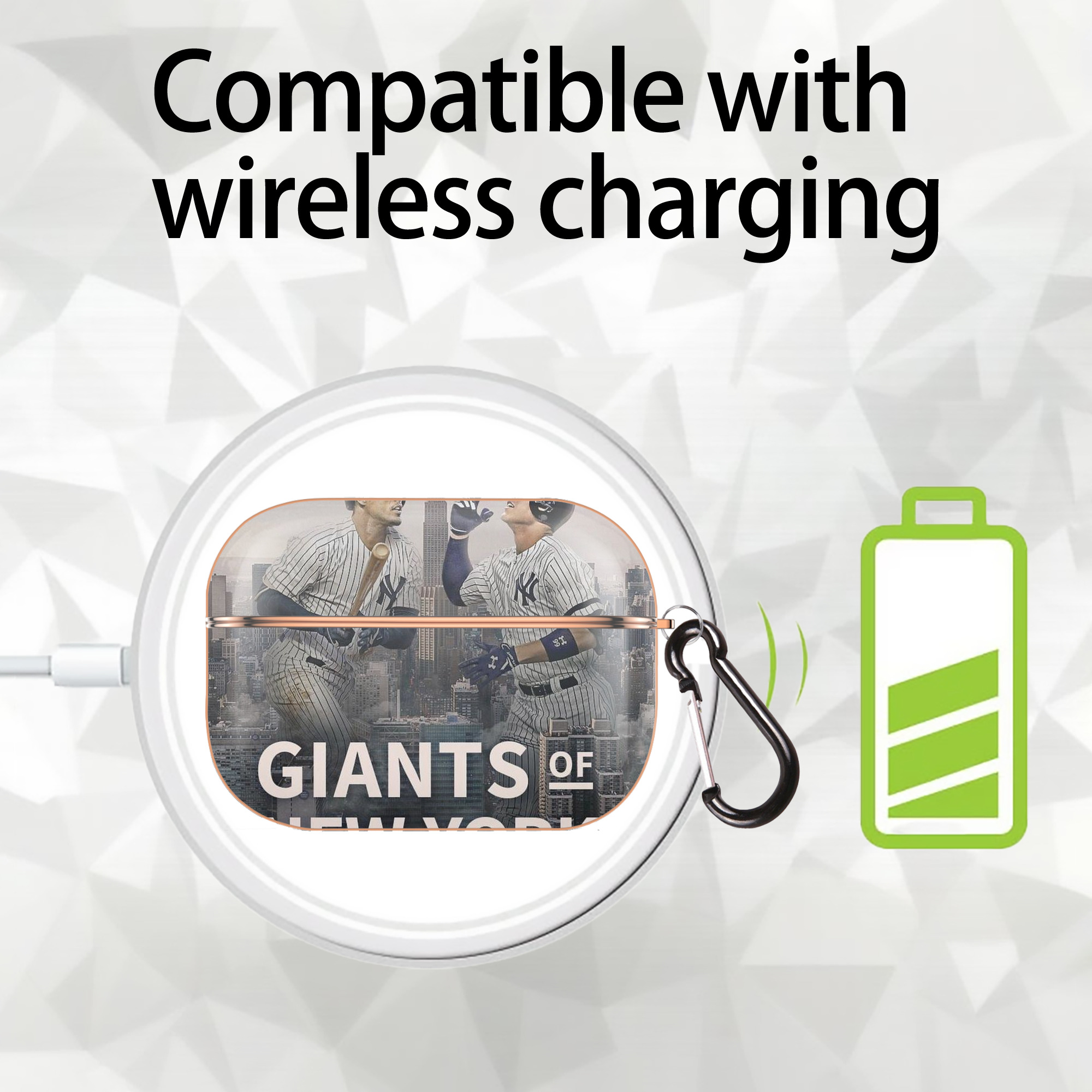 Giancarlo Stanton 46 AirPods Pro Protective Case Rose Gold, Flexible PC Material, Precise Fit, Anti-Slip Cover, Full Protection, Fingerprint Resistant, Washable With Keychain