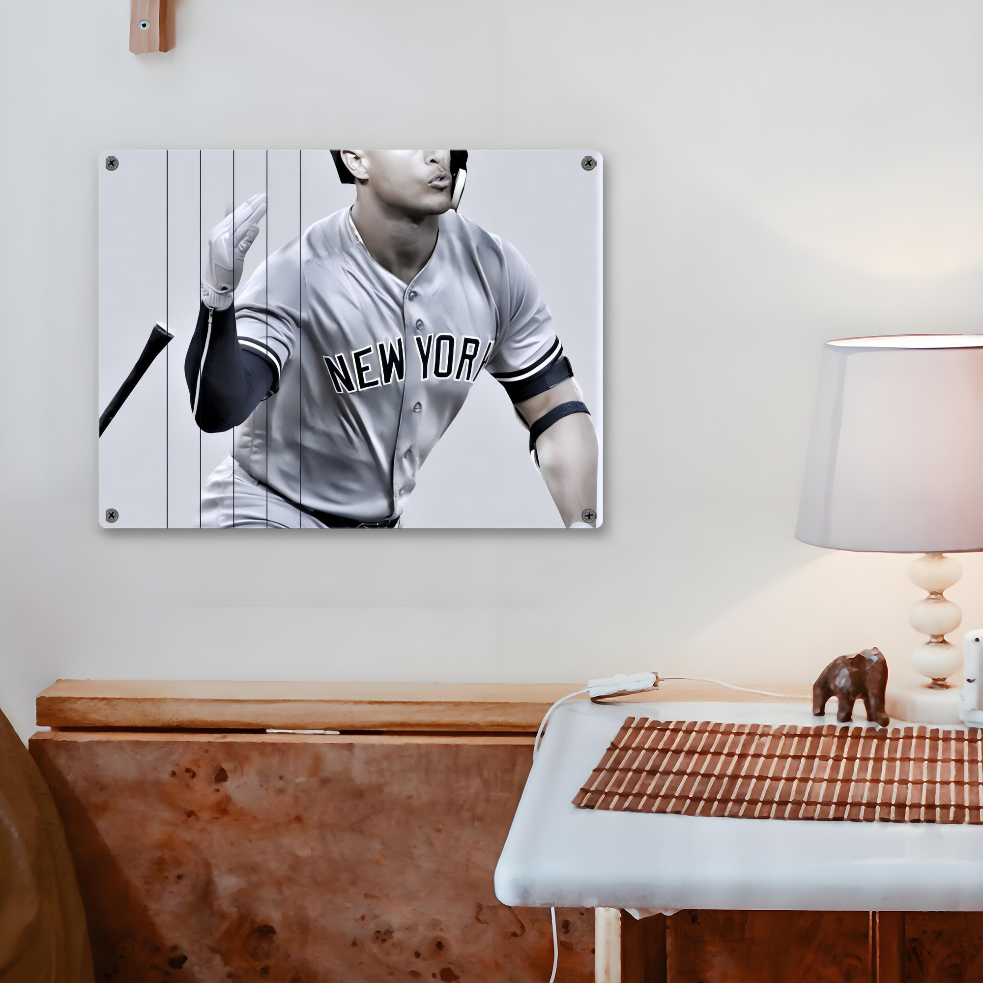 Giancarlo Stanton 37 Vintage Metal Tin Sign 16x12 – Full-Print Iron Wall Decor – Durable, Fade-Resistant – Easy To Hang – Ideal For Home, Bar, Kitchen & Office Decor