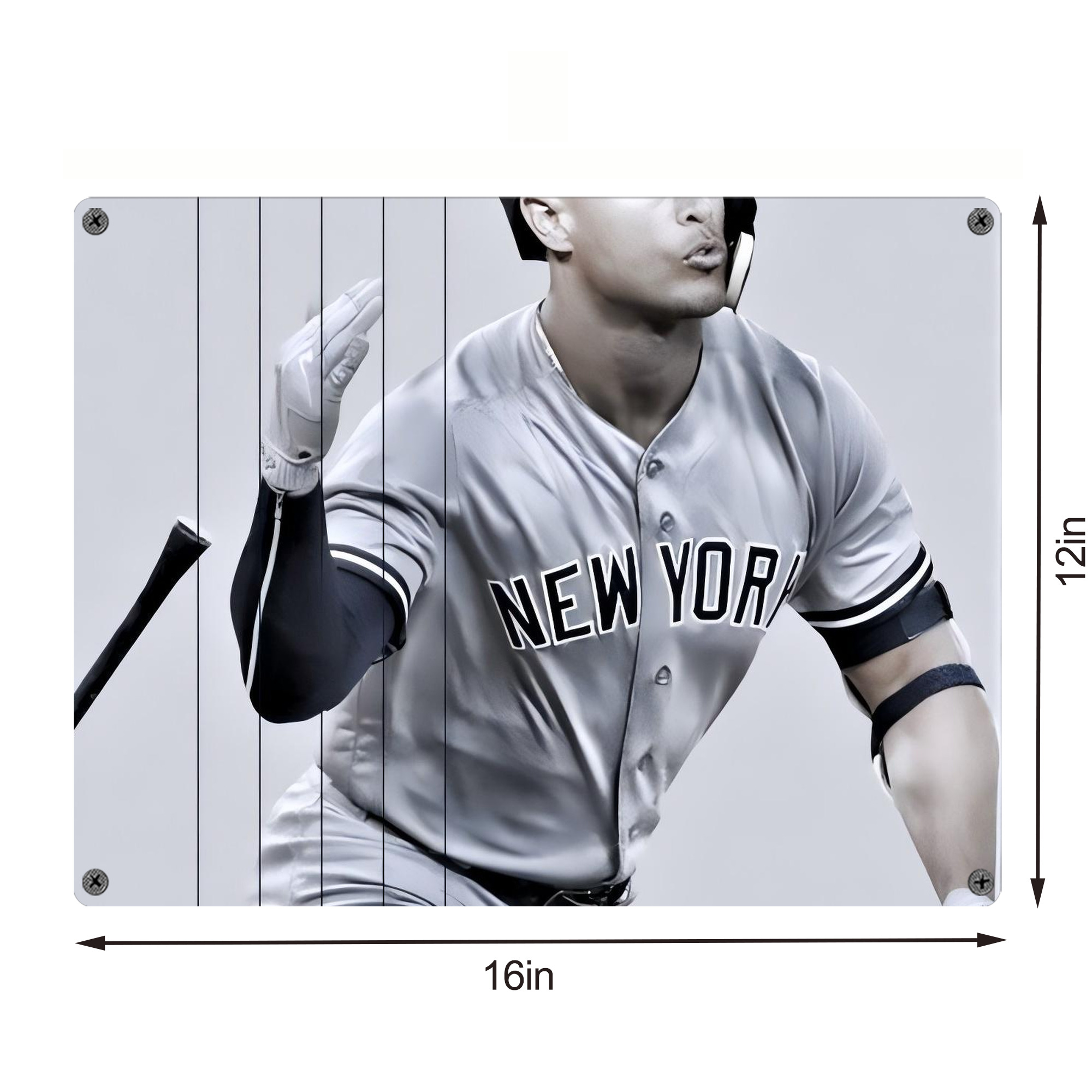 Giancarlo Stanton 37 Vintage Metal Tin Sign 16x12 – Full-Print Iron Wall Decor – Durable, Fade-Resistant – Easy To Hang – Ideal For Home, Bar, Kitchen & Office Decor