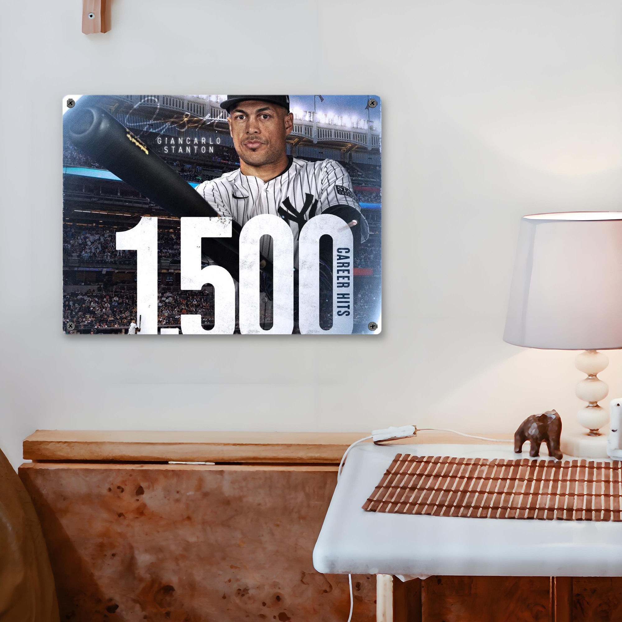 Giancarlo Stanton 39 Vintage Metal Tin Sign 16x12 – Full-Print Iron Wall Decor – Durable, Fade-Resistant – Easy To Hang – Ideal For Home, Bar, Kitchen & Office Decor