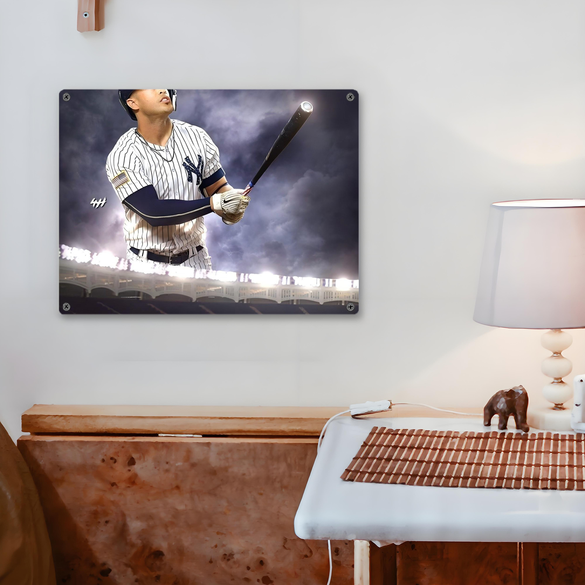 Giancarlo Stanton 41 Vintage Metal Tin Sign 16x12 – Full-Print Iron Wall Decor – Durable, Fade-Resistant – Easy To Hang – Ideal For Home, Bar, Kitchen & Office Decor