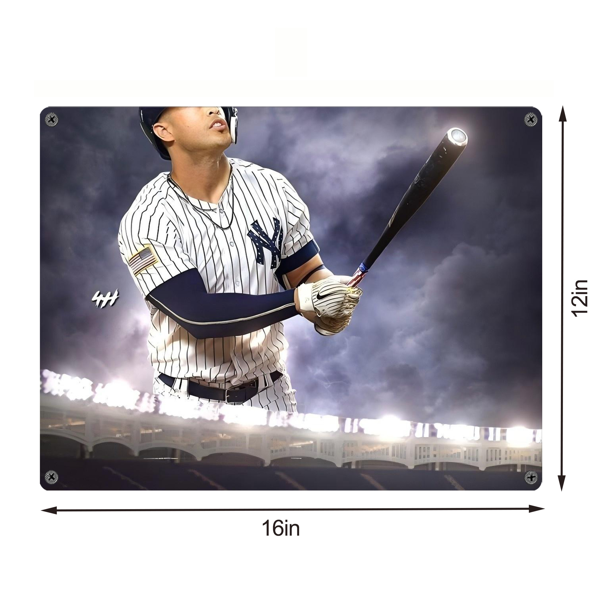 Giancarlo Stanton 41 Vintage Metal Tin Sign 16x12 – Full-Print Iron Wall Decor – Durable, Fade-Resistant – Easy To Hang – Ideal For Home, Bar, Kitchen & Office Decor