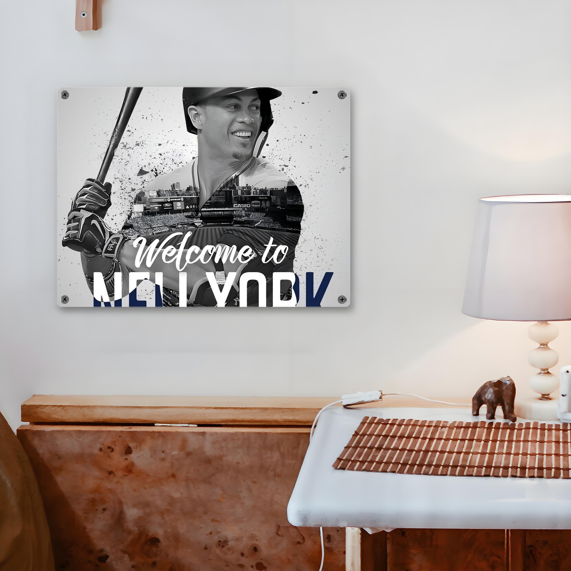 Giancarlo Stanton 42 Vintage Metal Tin Sign 16x12 – Full-Print Iron Wall Decor – Durable, Fade-Resistant – Easy To Hang – Ideal For Home, Bar, Kitchen & Office Decor