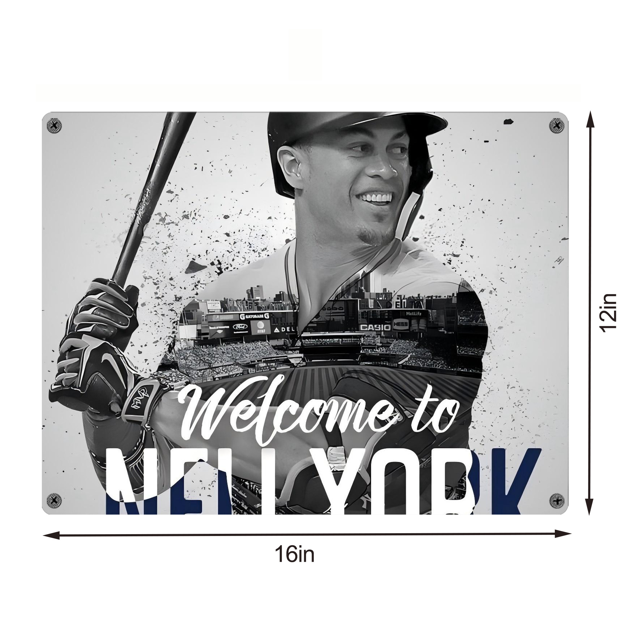 Giancarlo Stanton 42 Vintage Metal Tin Sign 16x12 – Full-Print Iron Wall Decor – Durable, Fade-Resistant – Easy To Hang – Ideal For Home, Bar, Kitchen & Office Decor