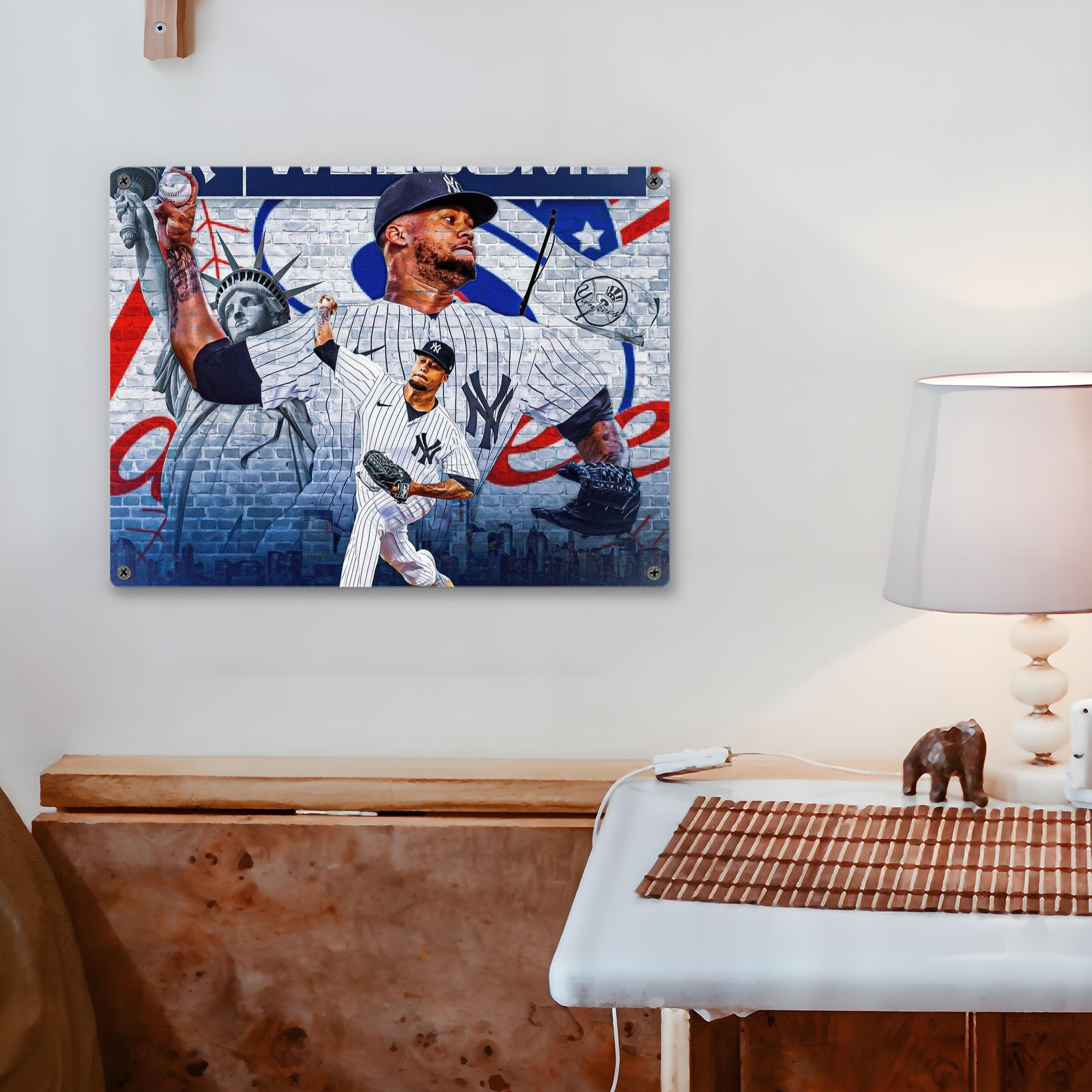 Giancarlo Stanton 43 Vintage Metal Tin Sign 16x12 – Full-Print Iron Wall Decor – Durable, Fade-Resistant – Easy To Hang – Ideal For Home, Bar, Kitchen & Office Decor