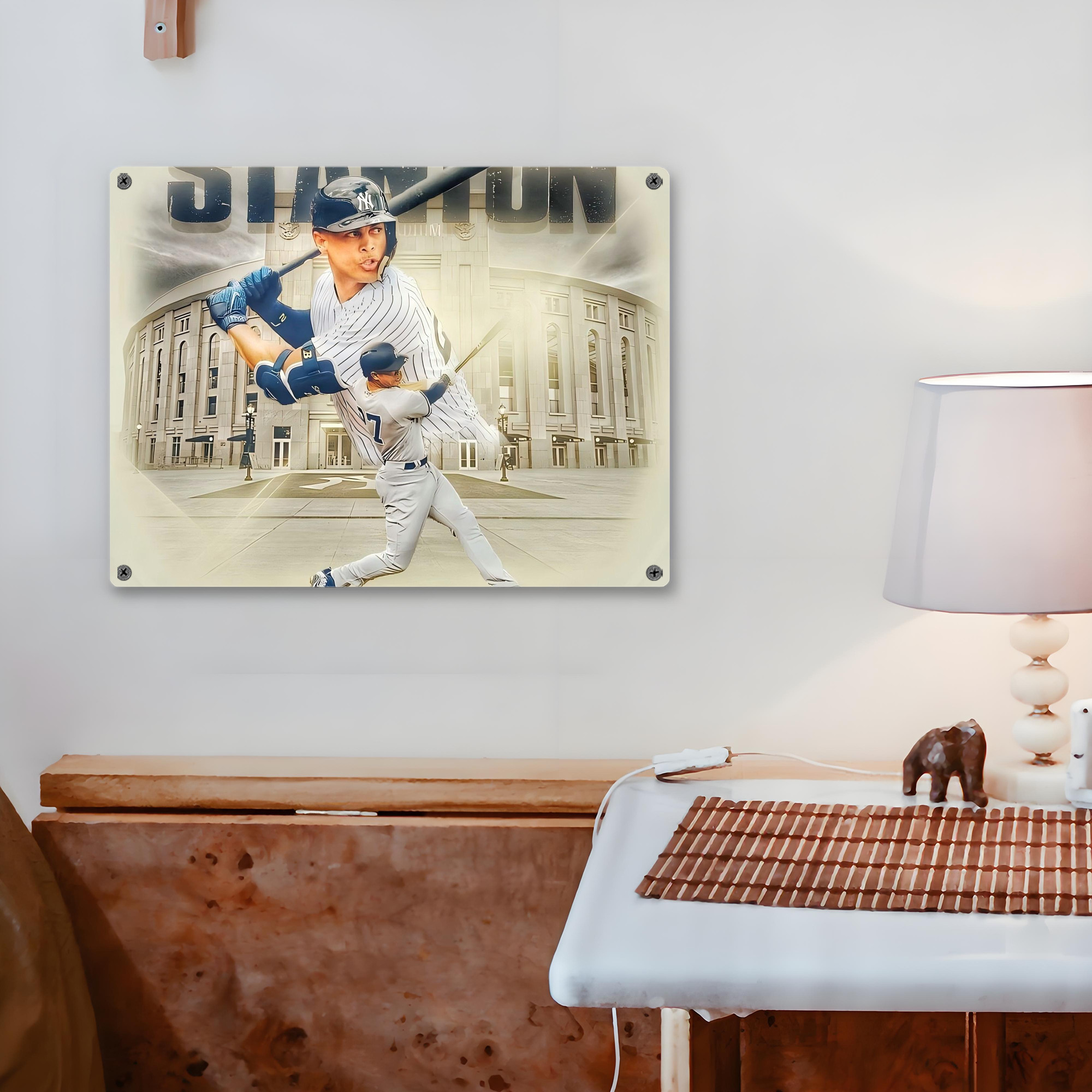 Giancarlo Stanton 45 Vintage Metal Tin Sign 16x12 – Full-Print Iron Wall Decor – Durable, Fade-Resistant – Easy To Hang – Ideal For Home, Bar, Kitchen & Office Decor