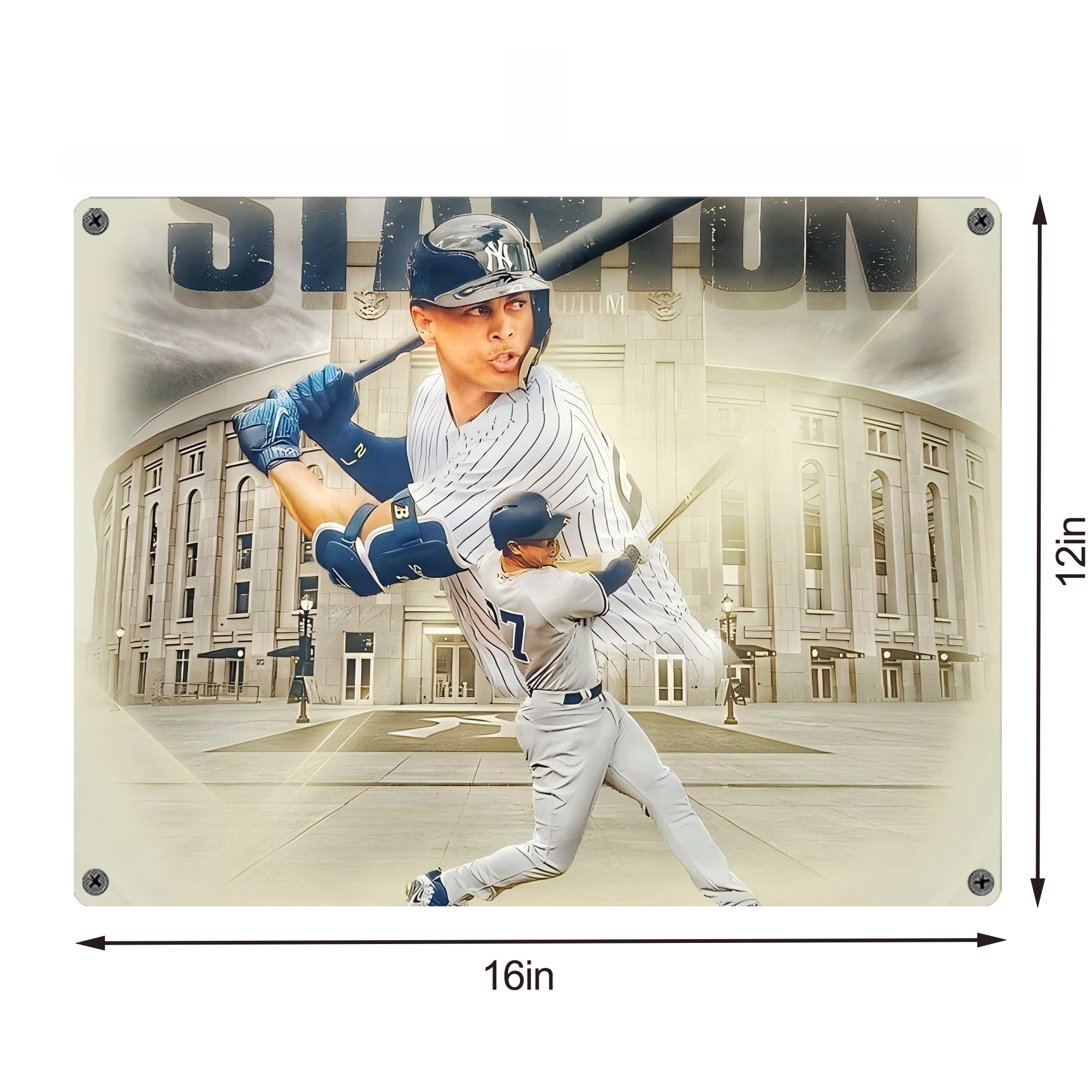 Giancarlo Stanton 45 Vintage Metal Tin Sign 16x12 – Full-Print Iron Wall Decor – Durable, Fade-Resistant – Easy To Hang – Ideal For Home, Bar, Kitchen & Office Decor
