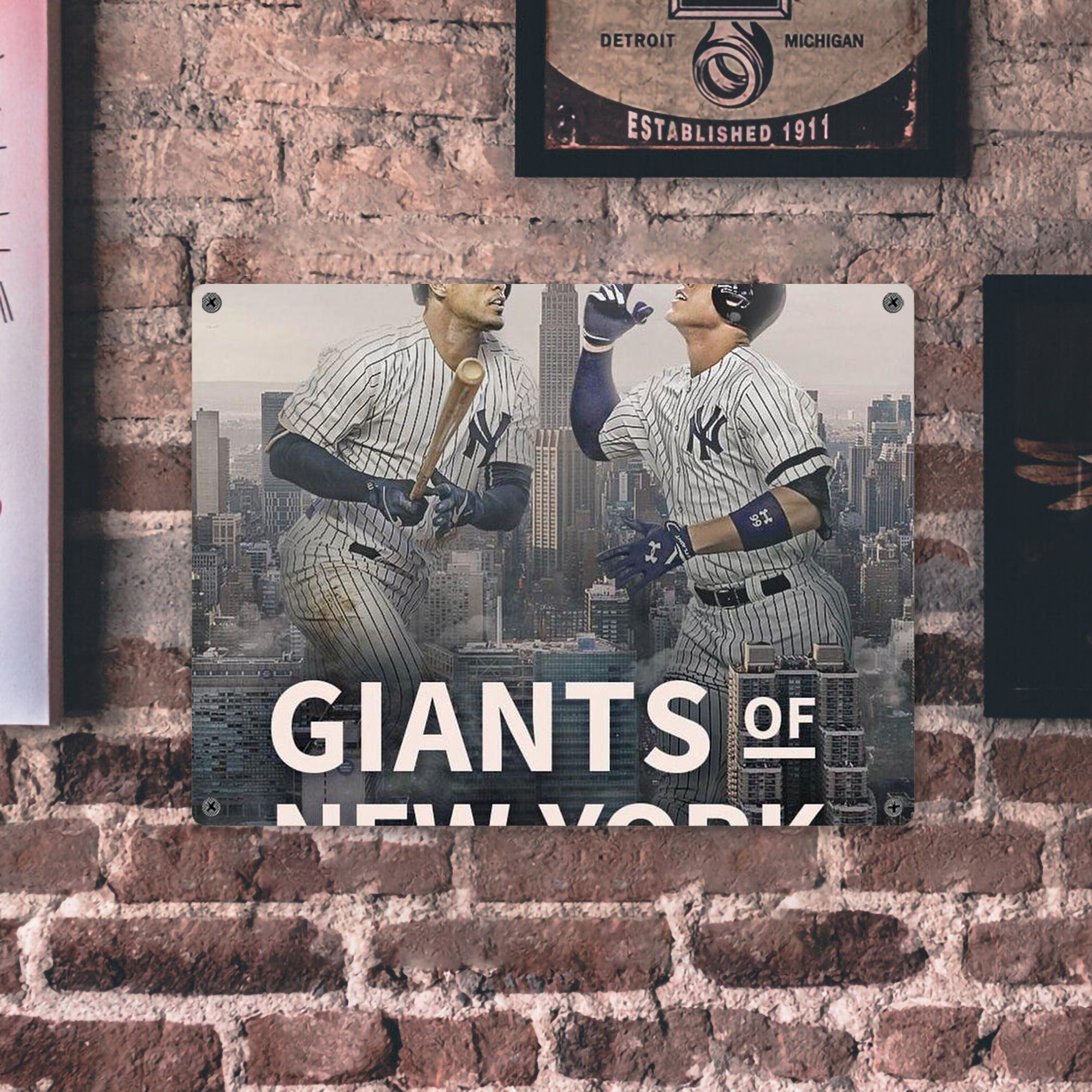 Giancarlo Stanton 46 Vintage Metal Tin Sign 16x12 – Full-Print Iron Wall Decor – Durable, Fade-Resistant – Easy To Hang – Ideal For Home, Bar, Kitchen & Office Decor