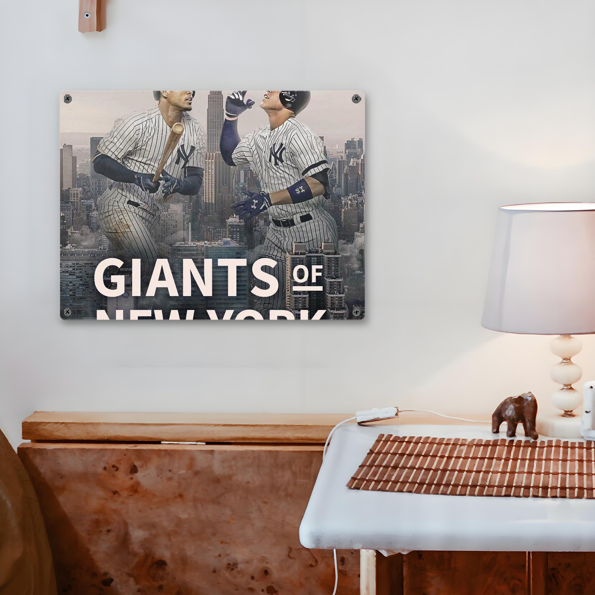 Giancarlo Stanton 46 Vintage Metal Tin Sign 16x12 – Full-Print Iron Wall Decor – Durable, Fade-Resistant – Easy To Hang – Ideal For Home, Bar, Kitchen & Office Decor