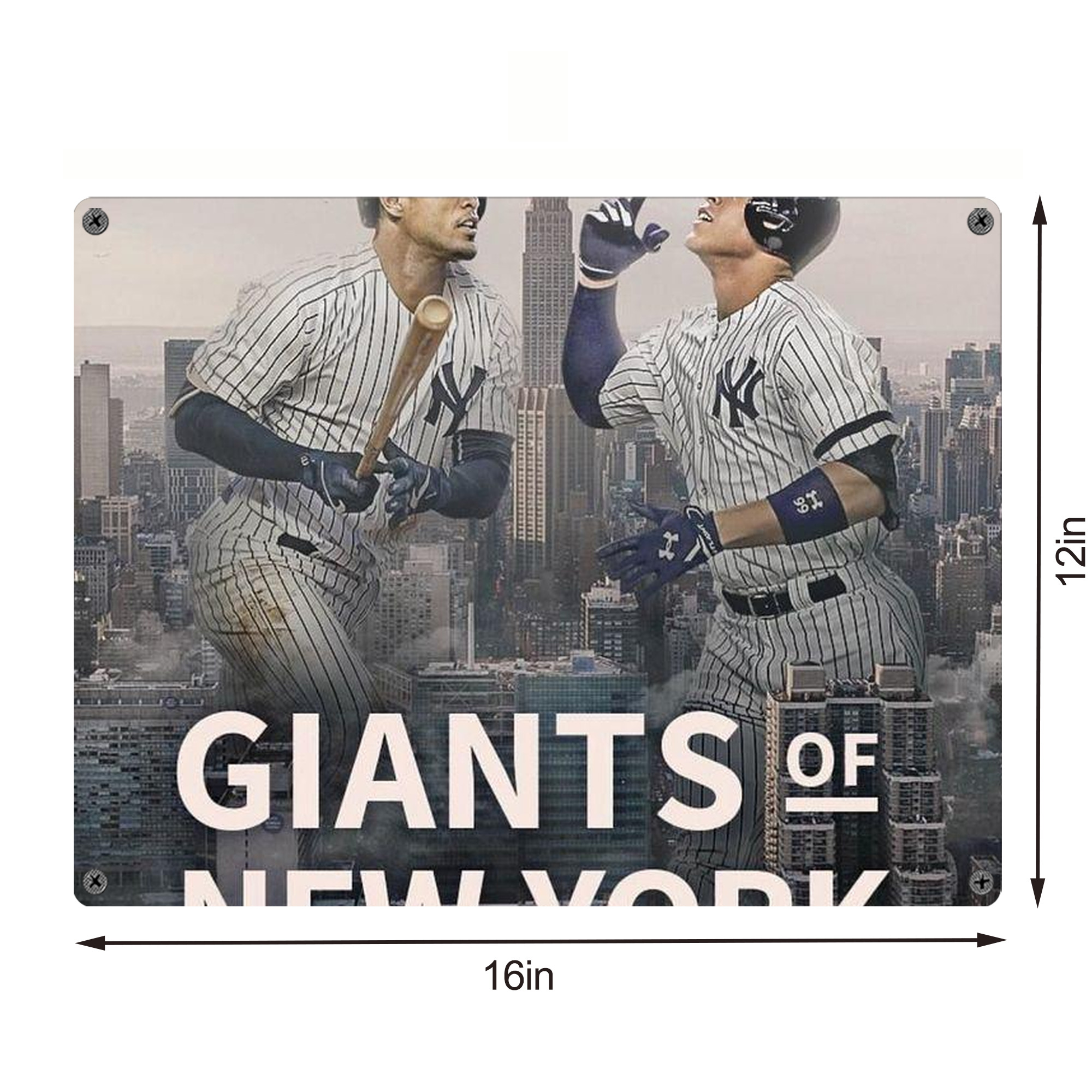 Giancarlo Stanton 46 Vintage Metal Tin Sign 16x12 – Full-Print Iron Wall Decor – Durable, Fade-Resistant – Easy To Hang – Ideal For Home, Bar, Kitchen & Office Decor