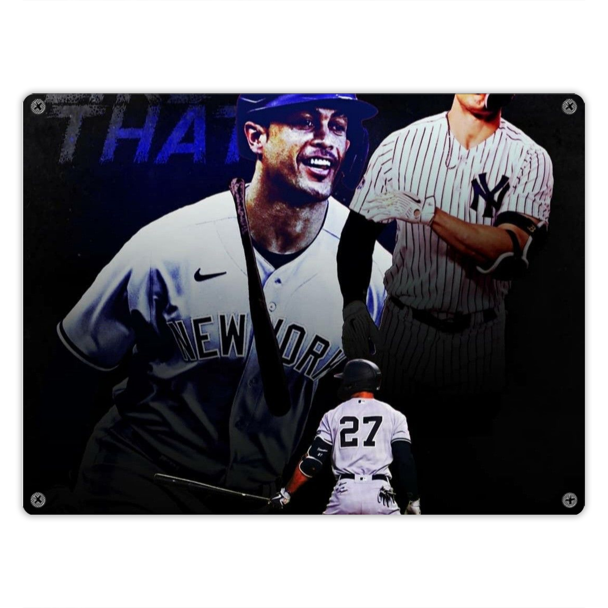 Giancarlo Stanton 36 Vintage Metal Tin Sign 16x12 – Full-Print Iron Wall Decor – Durable, Fade-Resistant – Easy To Hang – Ideal For Home, Bar, Kitchen & Office Decor