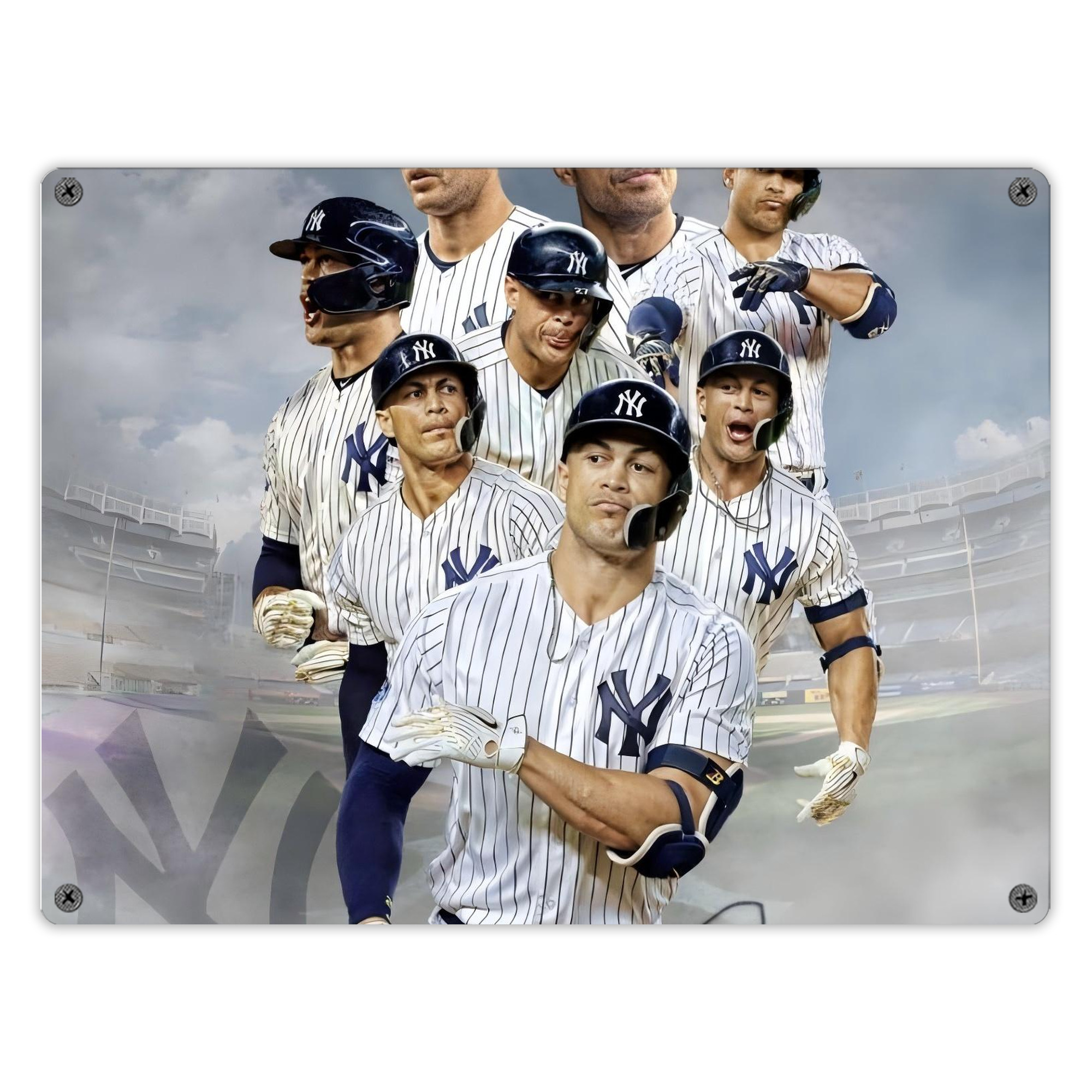 Giancarlo Stanton 38 Vintage Metal Tin Sign 16x12 – Full-Print Iron Wall Decor – Durable, Fade-Resistant – Easy To Hang – Ideal For Home, Bar, Kitchen & Office Decor