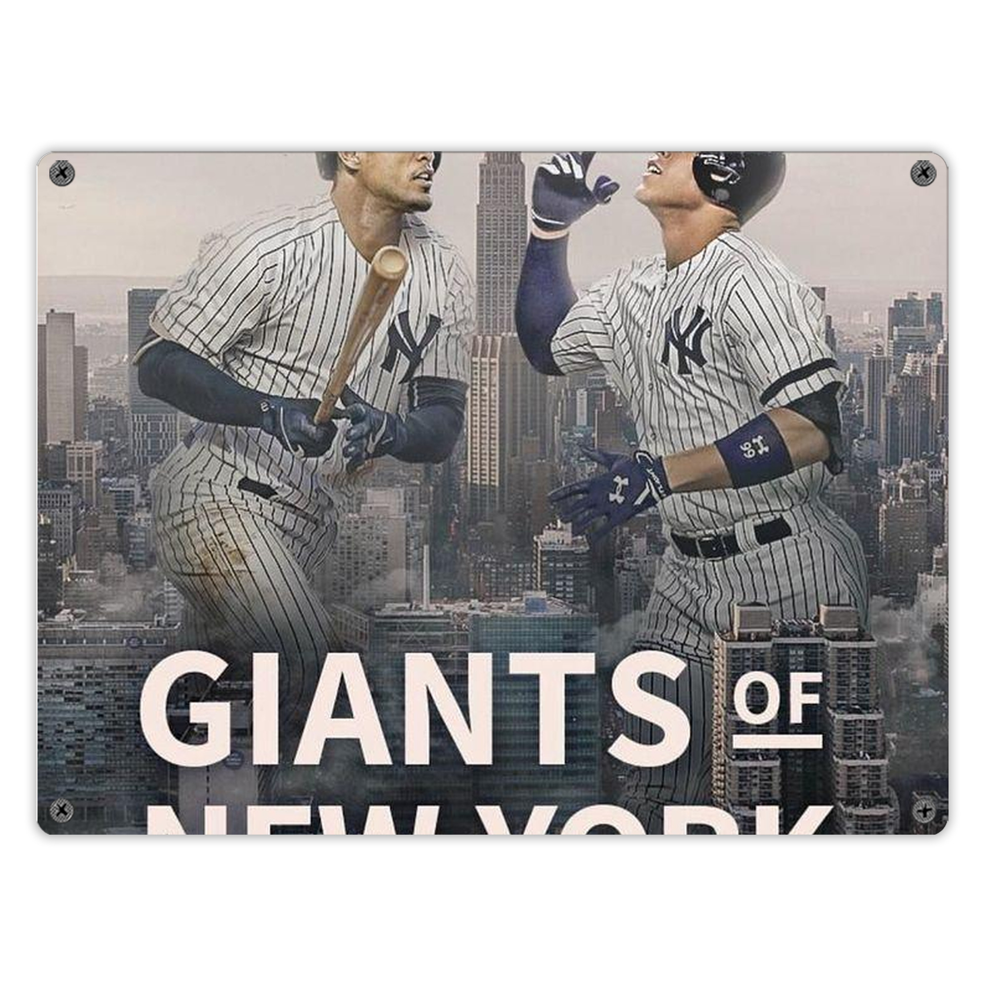 Giancarlo Stanton 46 Vintage Metal Tin Sign 16x12 – Full-Print Iron Wall Decor – Durable, Fade-Resistant – Easy To Hang – Ideal For Home, Bar, Kitchen & Office Decor