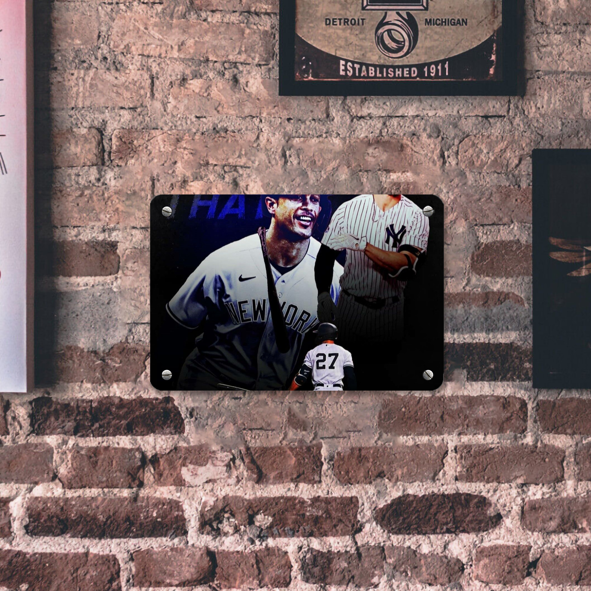 Giancarlo Stanton 36 Metal Tin Sign 12x8inch - Premium Full-Print Decorative Wall Art, Durable Rust-Resistant Metal Plaque For Living Room, Bedroom, Kitchen, Office, Bar Décor