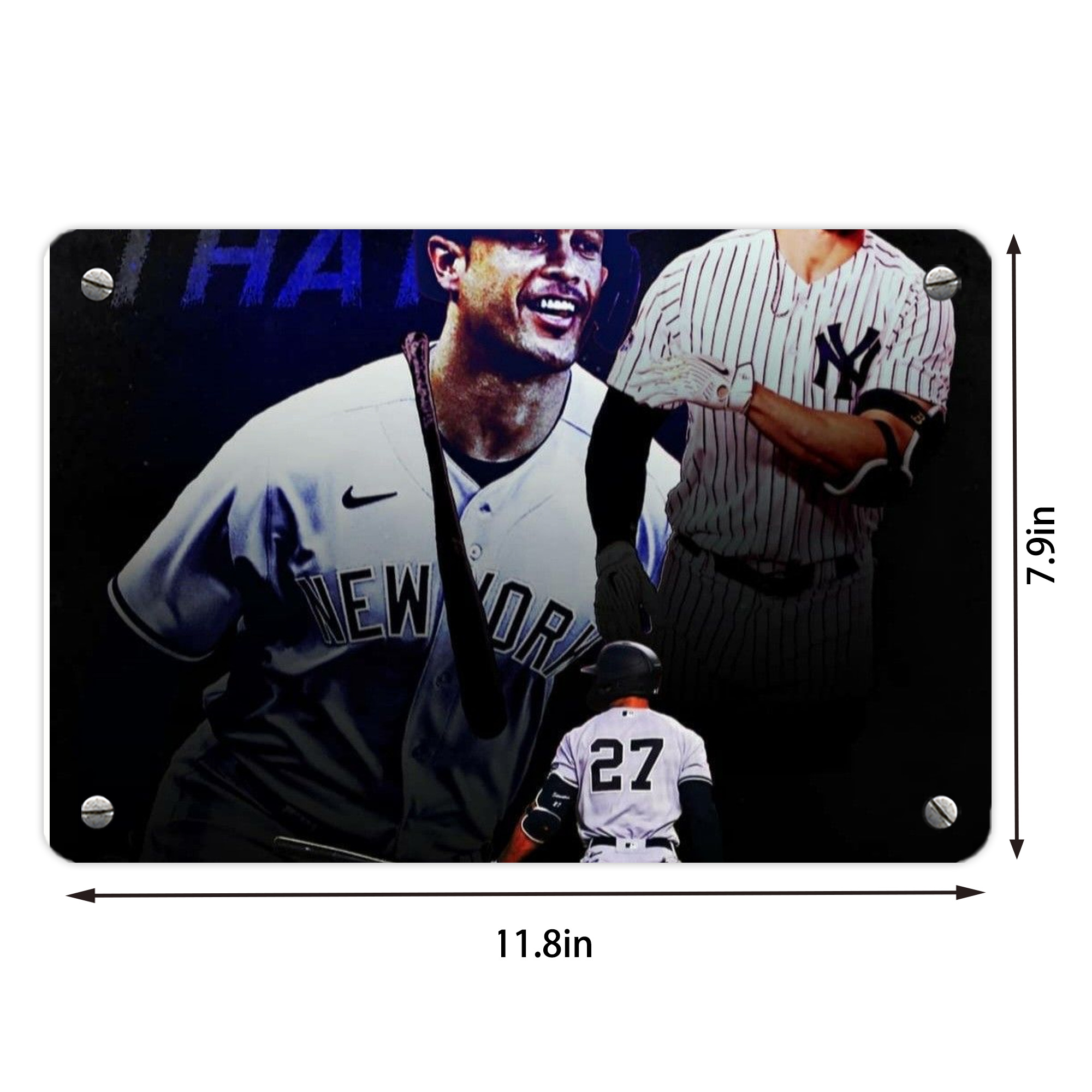 Giancarlo Stanton 36 Metal Tin Sign 12x8inch - Premium Full-Print Decorative Wall Art, Durable Rust-Resistant Metal Plaque For Living Room, Bedroom, Kitchen, Office, Bar Décor