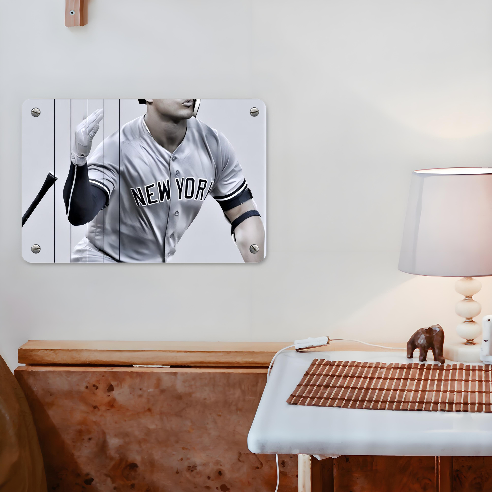 Giancarlo Stanton 37 Metal Tin Sign 12x8inch - Premium Full-Print Decorative Wall Art, Durable Rust-Resistant Metal Plaque For Living Room, Bedroom, Kitchen, Office, Bar Décor