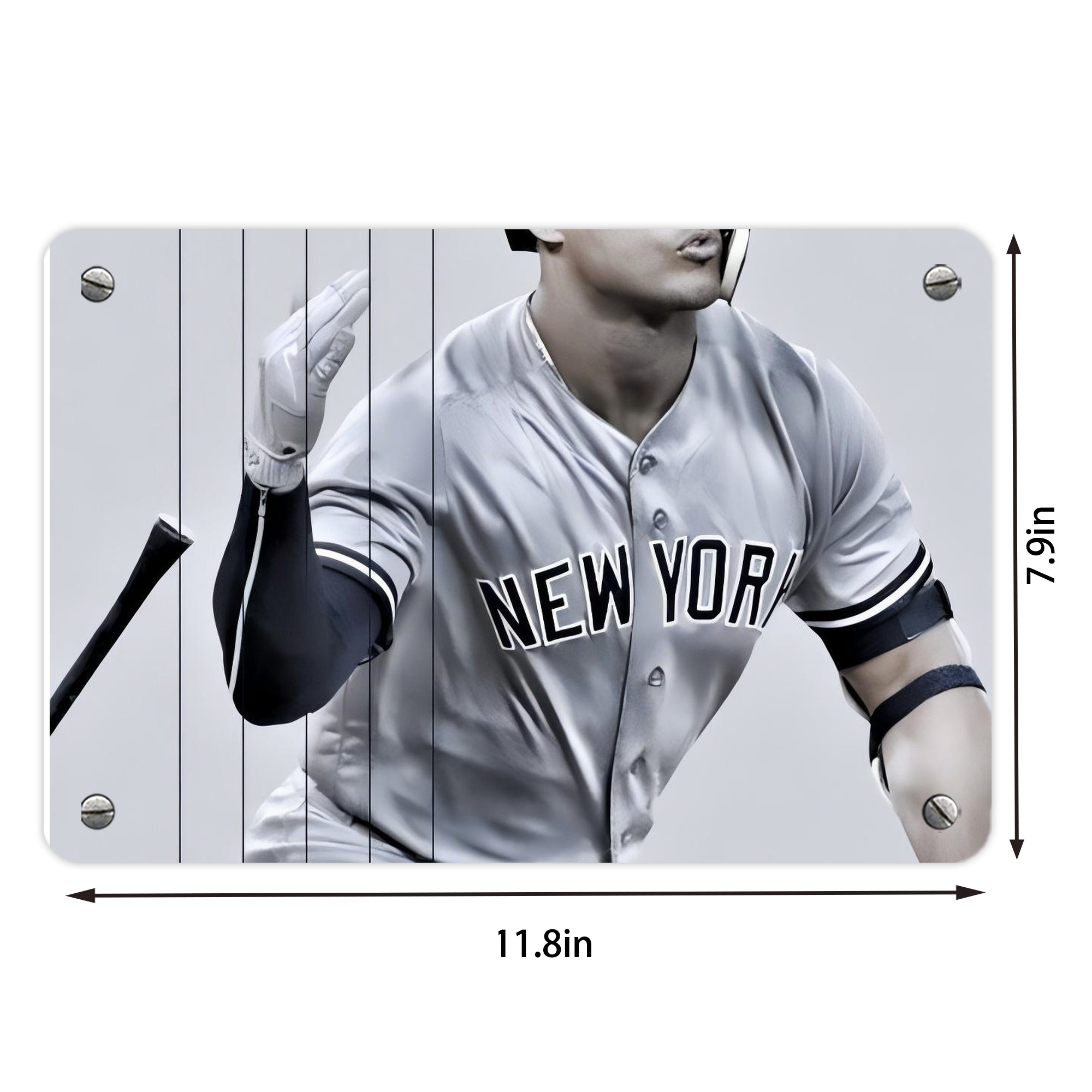 Giancarlo Stanton 37 Metal Tin Sign 12x8inch - Premium Full-Print Decorative Wall Art, Durable Rust-Resistant Metal Plaque For Living Room, Bedroom, Kitchen, Office, Bar Décor