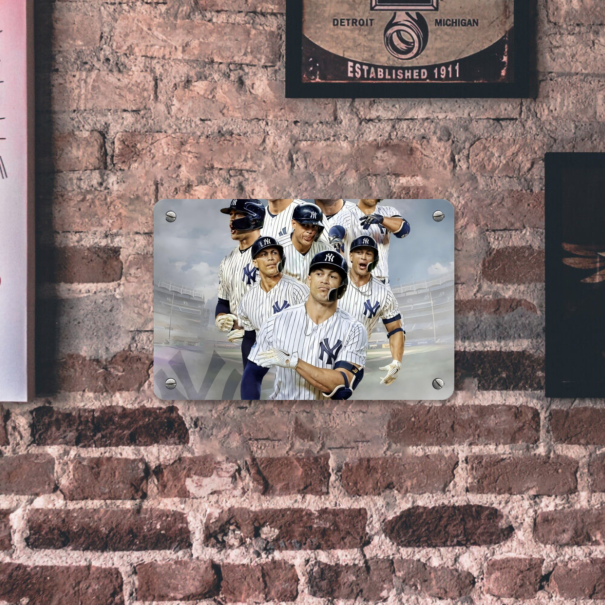 Giancarlo Stanton 38 Metal Tin Sign 12x8inch - Premium Full-Print Decorative Wall Art, Durable Rust-Resistant Metal Plaque For Living Room, Bedroom, Kitchen, Office, Bar Décor