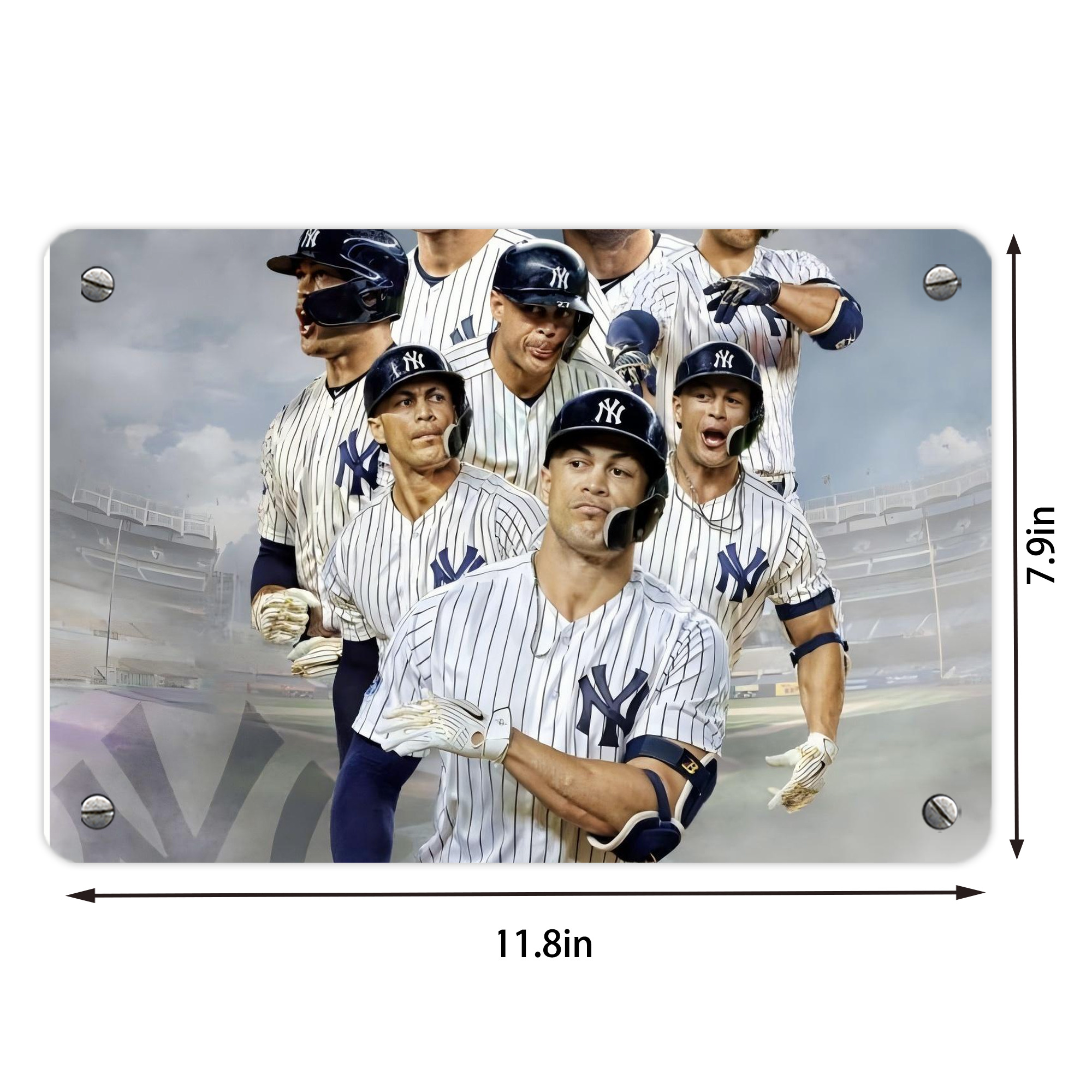 Giancarlo Stanton 38 Metal Tin Sign 12x8inch - Premium Full-Print Decorative Wall Art, Durable Rust-Resistant Metal Plaque For Living Room, Bedroom, Kitchen, Office, Bar Décor