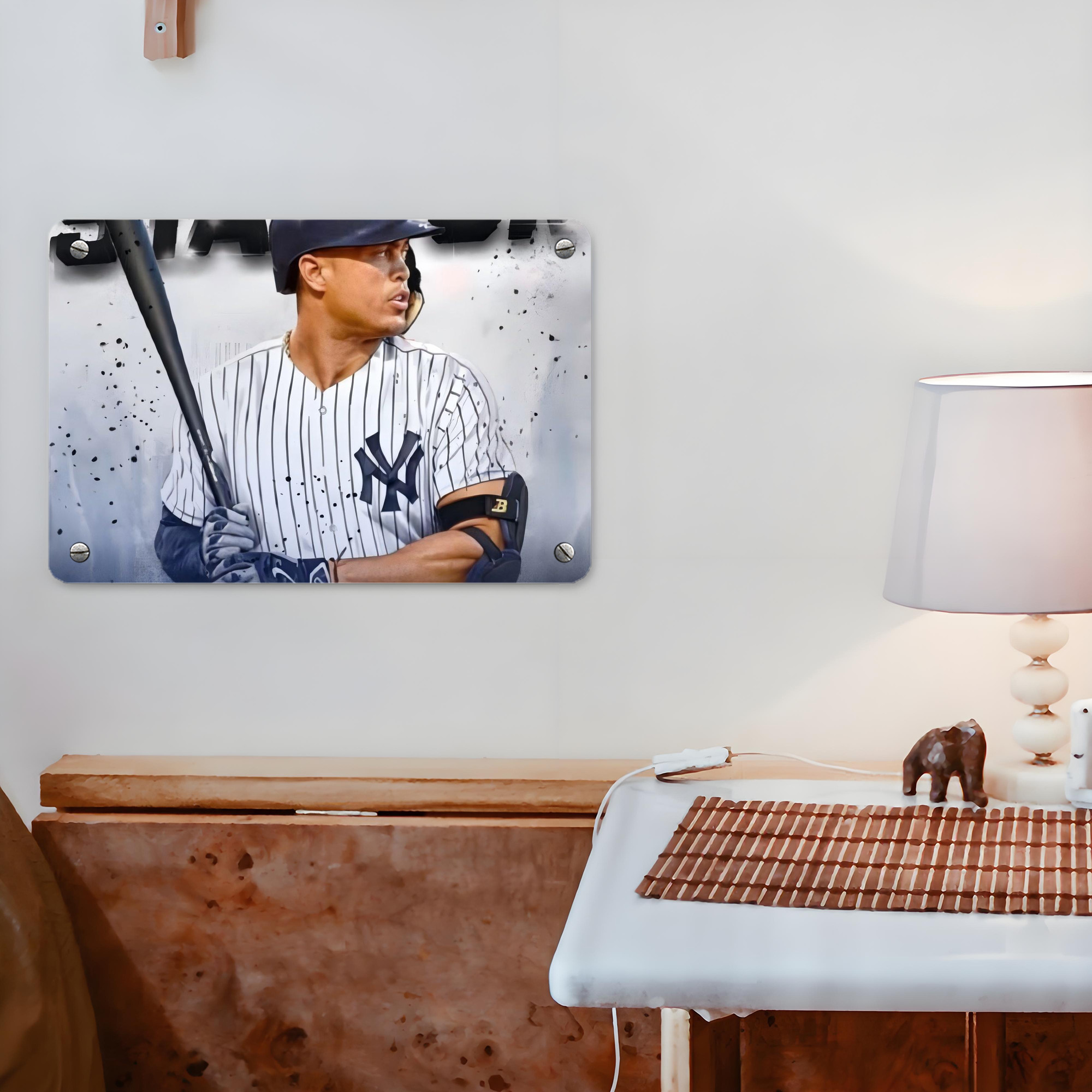 Giancarlo Stanton 40 Metal Tin Sign 12x8inch - Premium Full-Print Decorative Wall Art, Durable Rust-Resistant Metal Plaque For Living Room, Bedroom, Kitchen, Office, Bar Décor