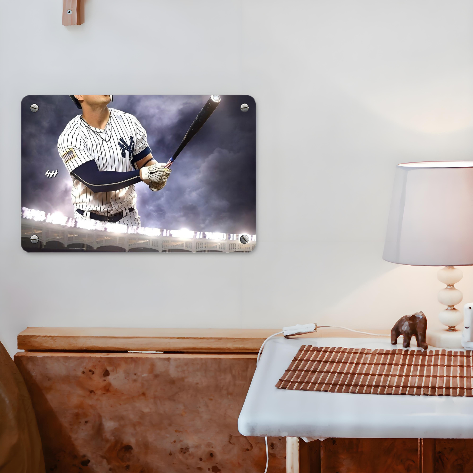 Giancarlo Stanton 41 Metal Tin Sign 12x8inch - Premium Full-Print Decorative Wall Art, Durable Rust-Resistant Metal Plaque For Living Room, Bedroom, Kitchen, Office, Bar Décor