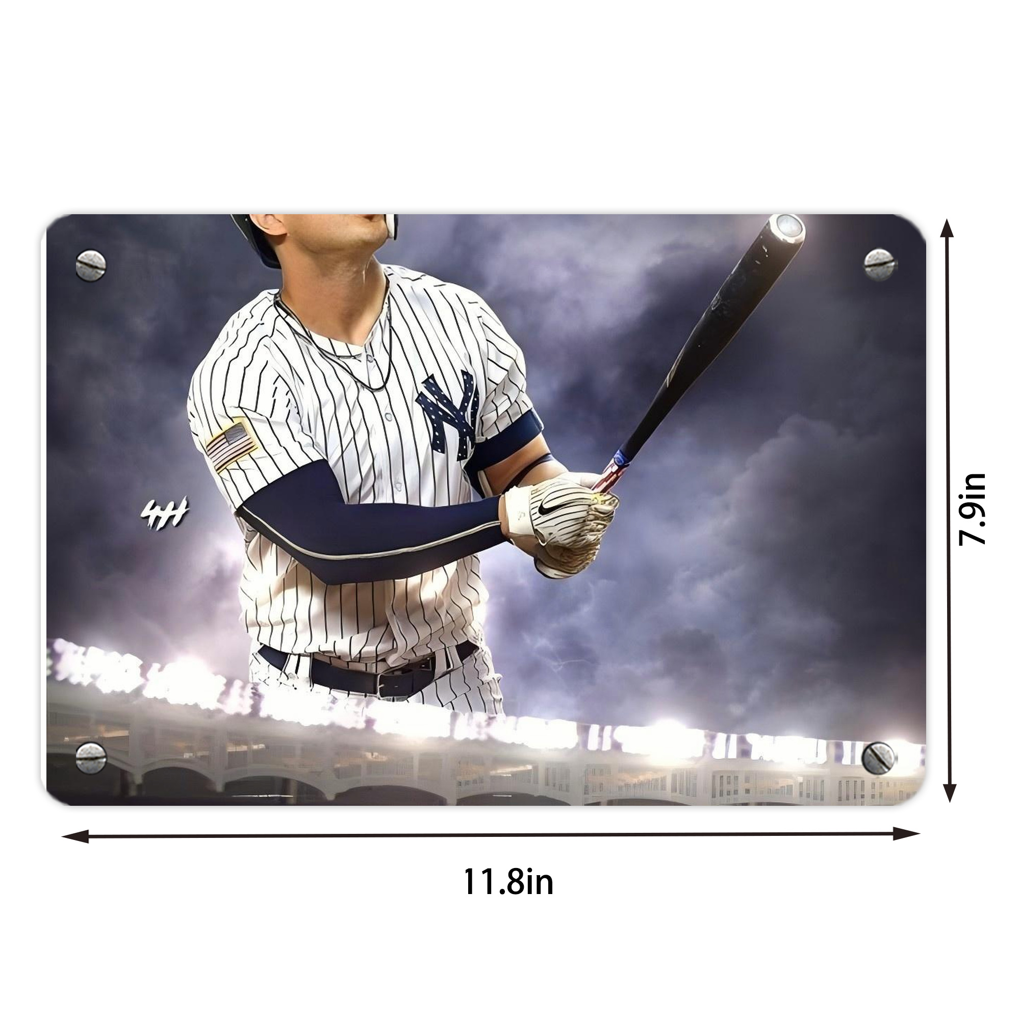 Giancarlo Stanton 41 Metal Tin Sign 12x8inch - Premium Full-Print Decorative Wall Art, Durable Rust-Resistant Metal Plaque For Living Room, Bedroom, Kitchen, Office, Bar Décor
