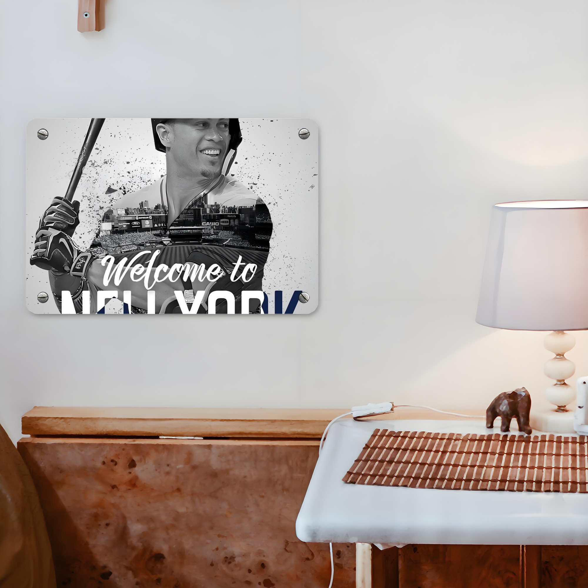 Giancarlo Stanton 42 Metal Tin Sign 12x8inch - Premium Full-Print Decorative Wall Art, Durable Rust-Resistant Metal Plaque For Living Room, Bedroom, Kitchen, Office, Bar Décor