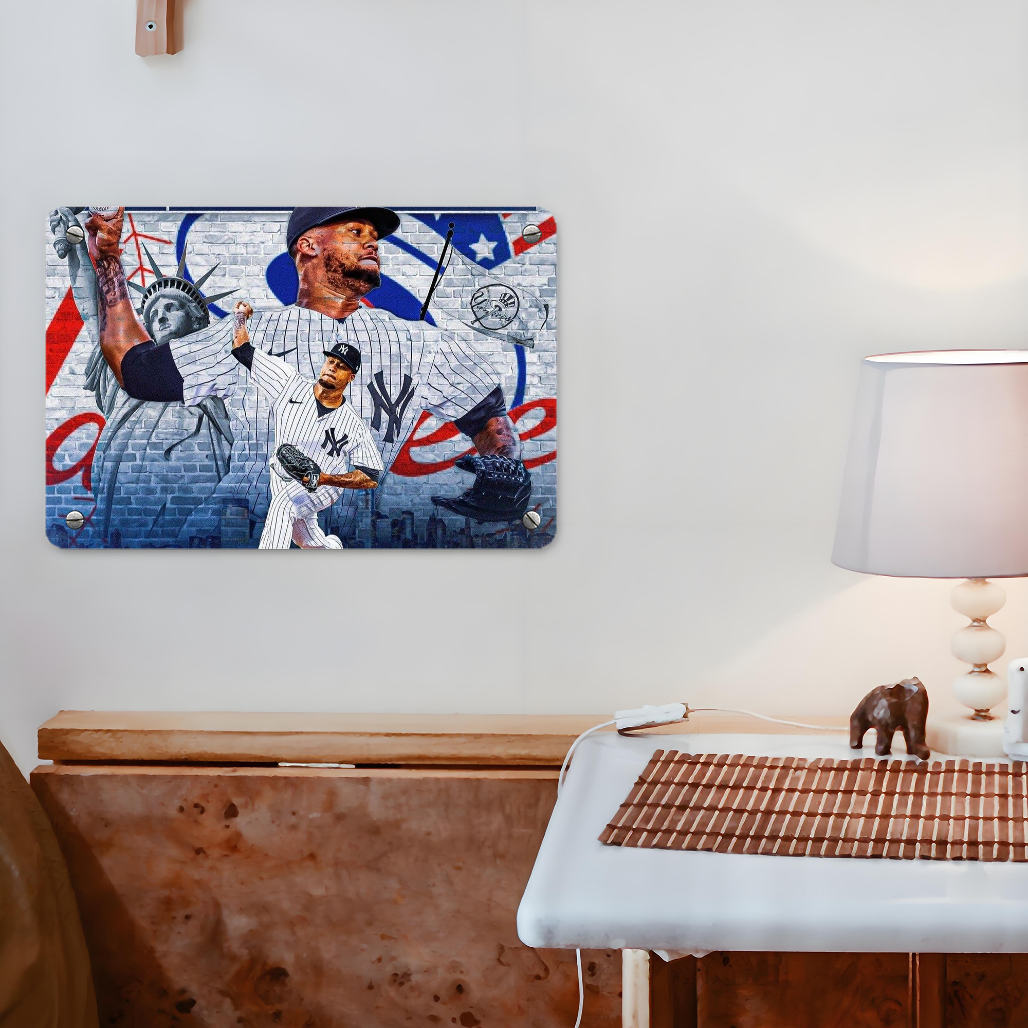 Giancarlo Stanton 43 Metal Tin Sign 12x8inch - Premium Full-Print Decorative Wall Art, Durable Rust-Resistant Metal Plaque For Living Room, Bedroom, Kitchen, Office, Bar Décor