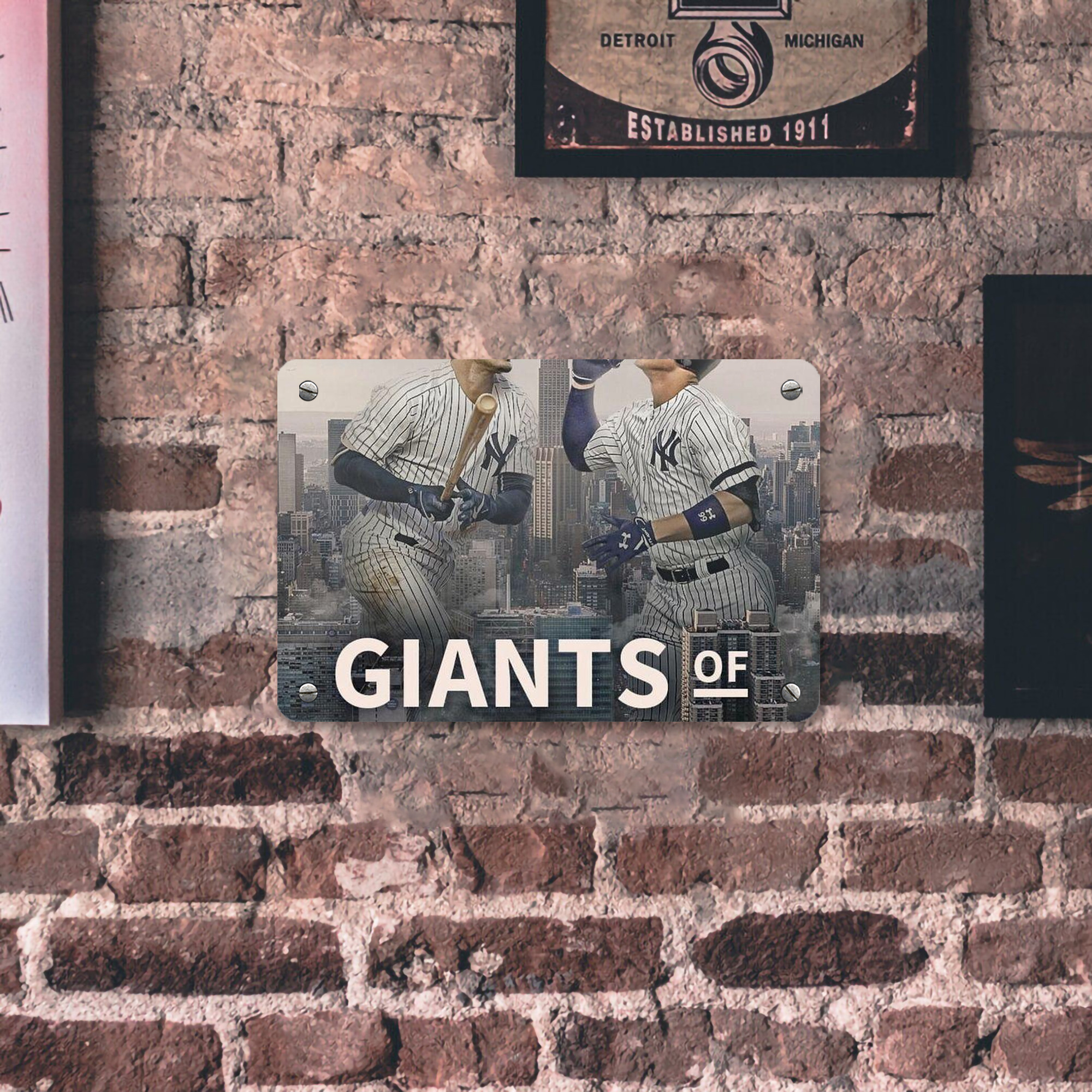 Giancarlo Stanton 46 Metal Tin Sign 12x8inch - Premium Full-Print Decorative Wall Art, Durable Rust-Resistant Metal Plaque For Living Room, Bedroom, Kitchen, Office, Bar Décor