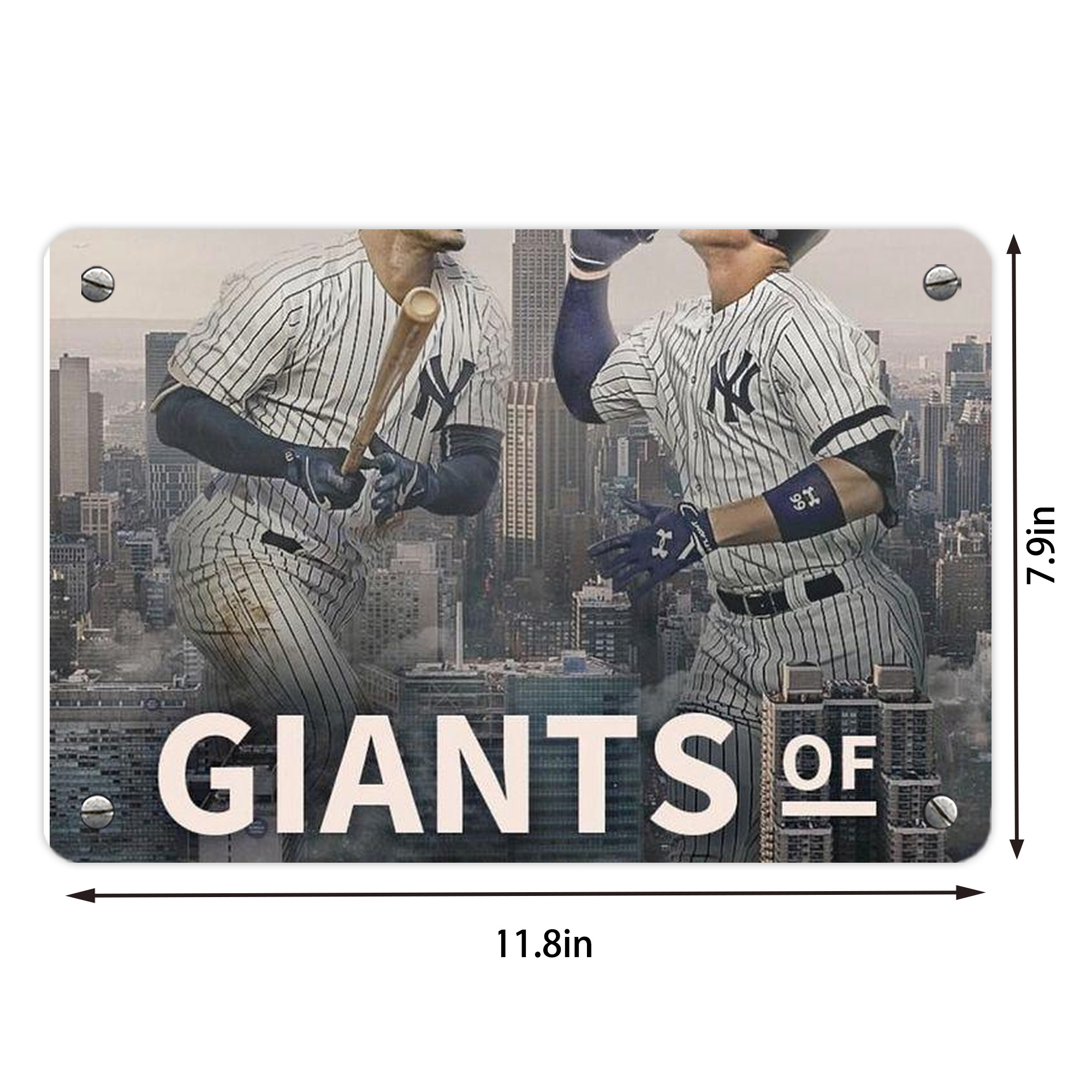 Giancarlo Stanton 46 Metal Tin Sign 12x8inch - Premium Full-Print Decorative Wall Art, Durable Rust-Resistant Metal Plaque For Living Room, Bedroom, Kitchen, Office, Bar Décor
